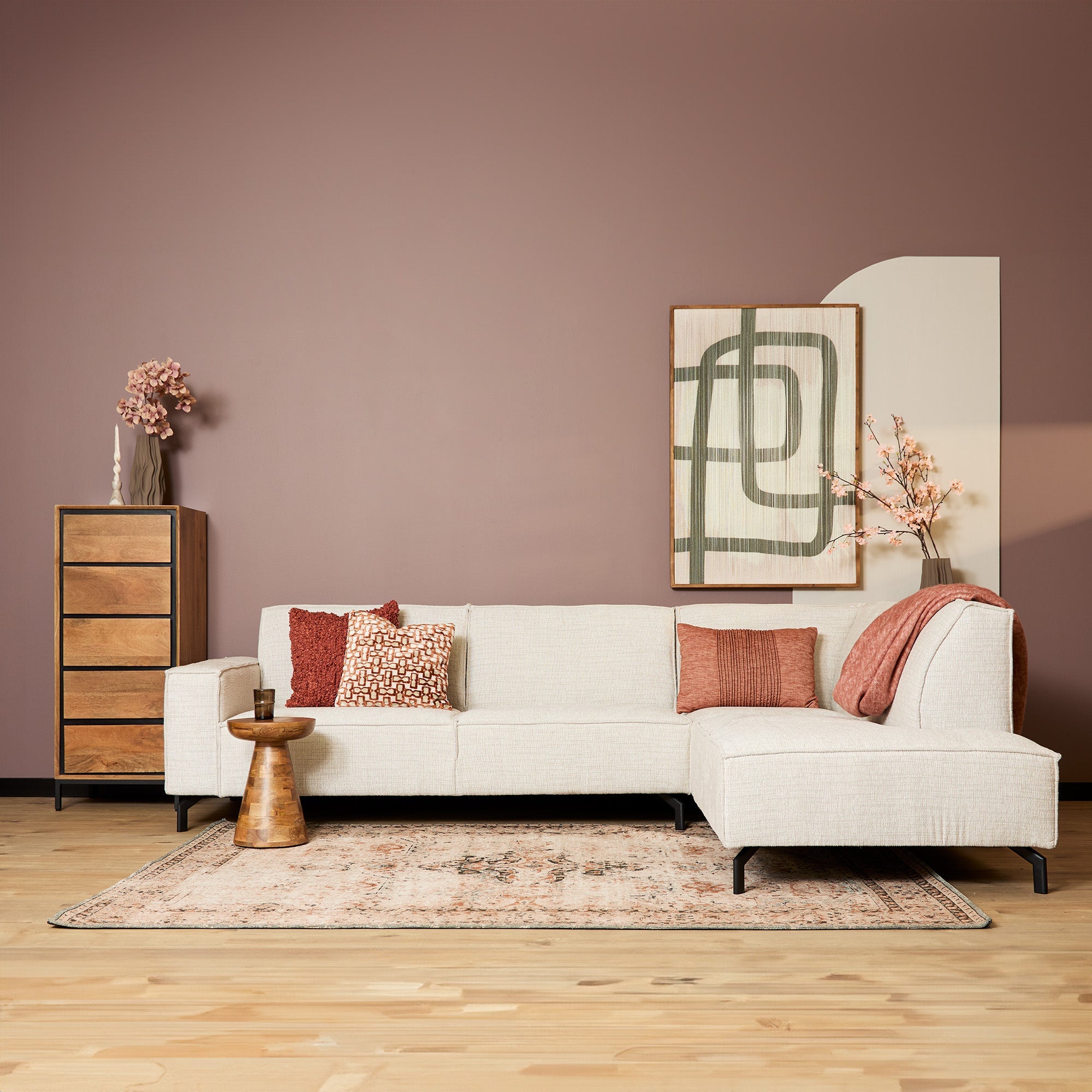 MySofa Floris | 2,5 zits + Divan Rechts | Beige - Industrieelinhuis.nl