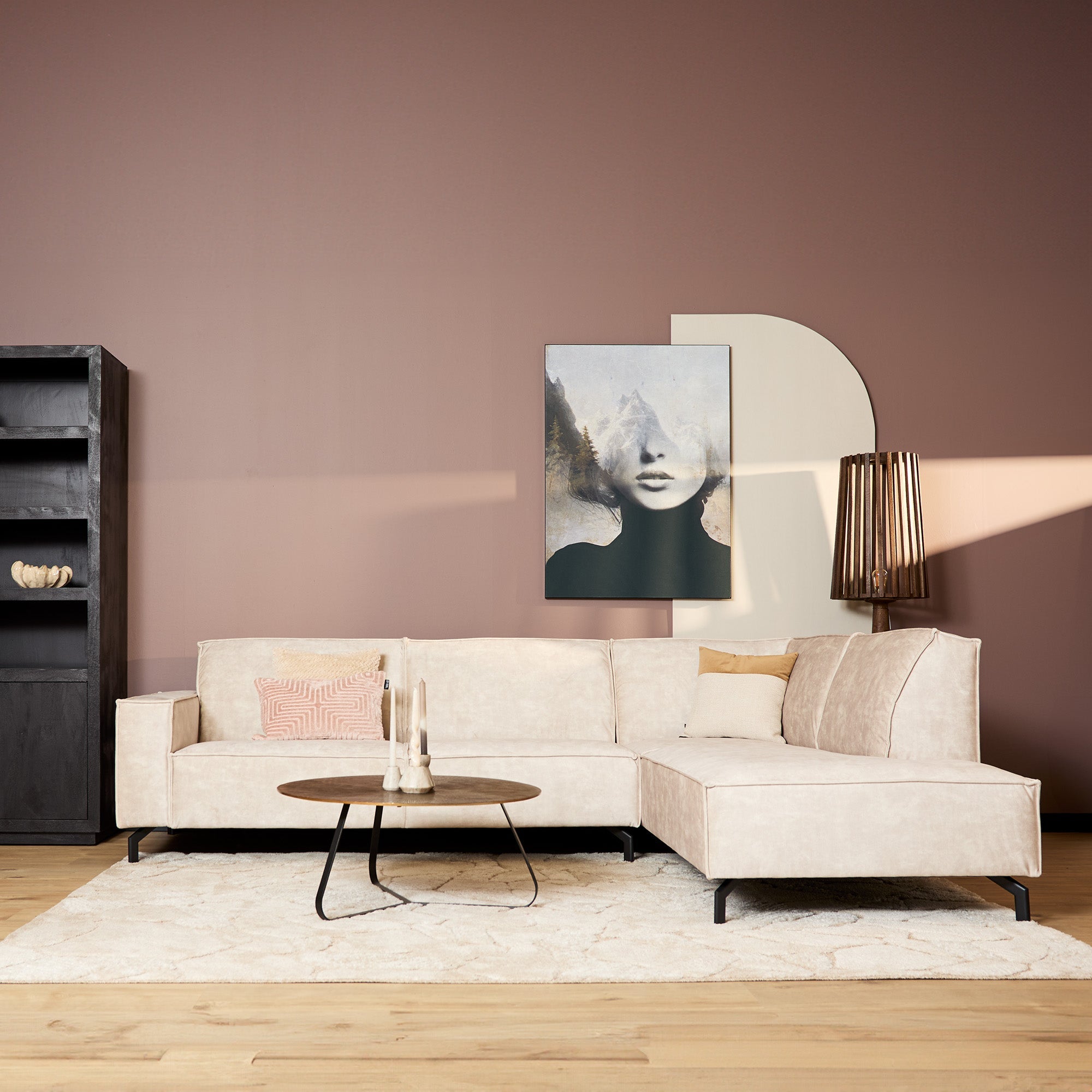 MySofa Floris| 2,5 zits + Divan Rechts | Velvet Beige - Industrieelinhuis.nl