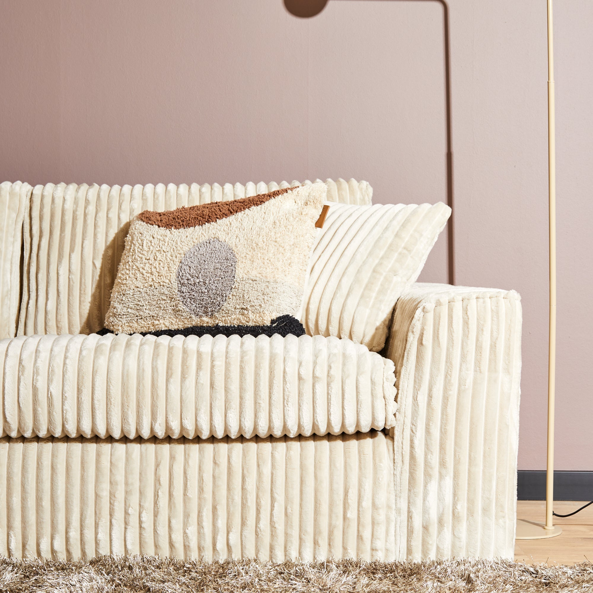 MySofa Teddy | Divan Links + 2,5 zits | Beige - Industrieelinhuis.nl