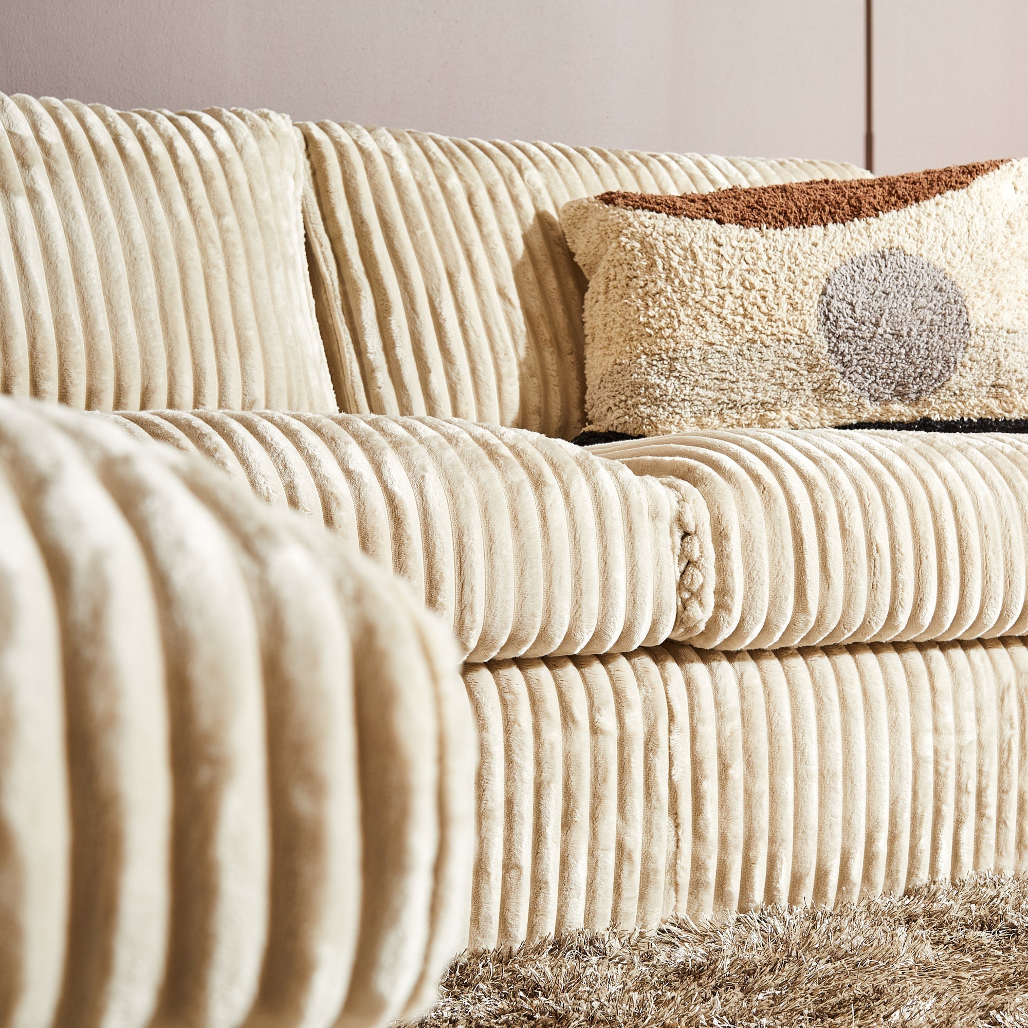 MySofa Teddy | 2,5 zits + Divan Rechts | Beige - Industrieelinhuis.nl