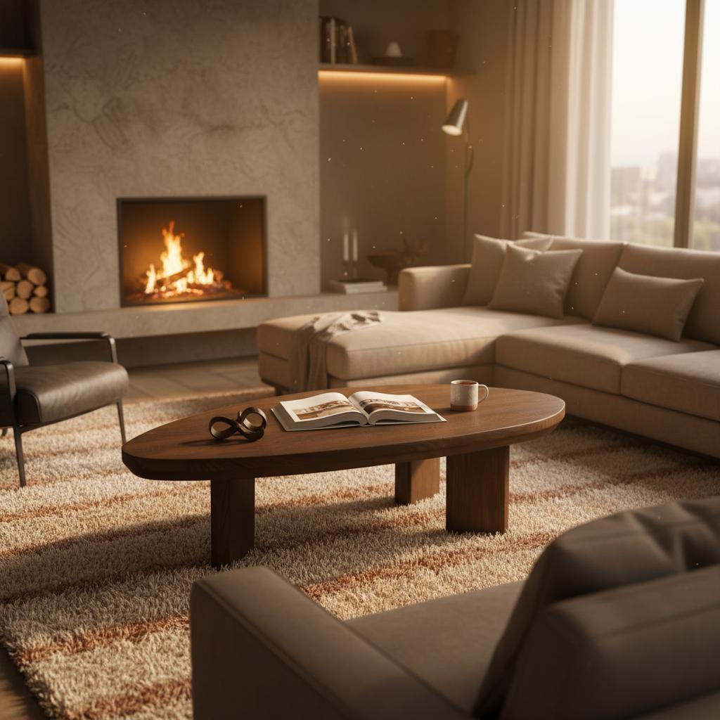 Organische Salontafel Zillah Donkerbruin