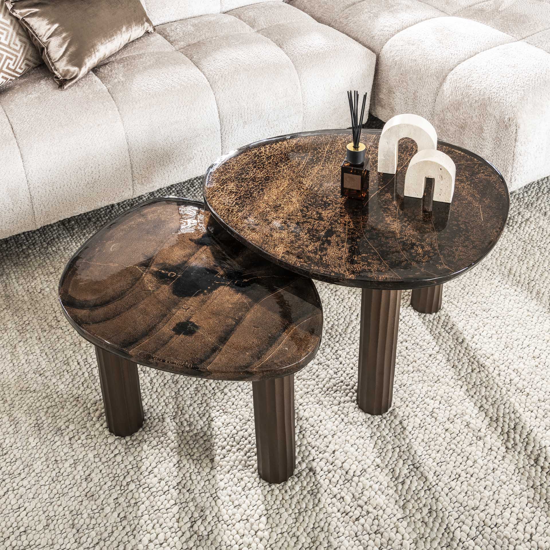 Organische Salontafel set Astra M | Kleur Koper