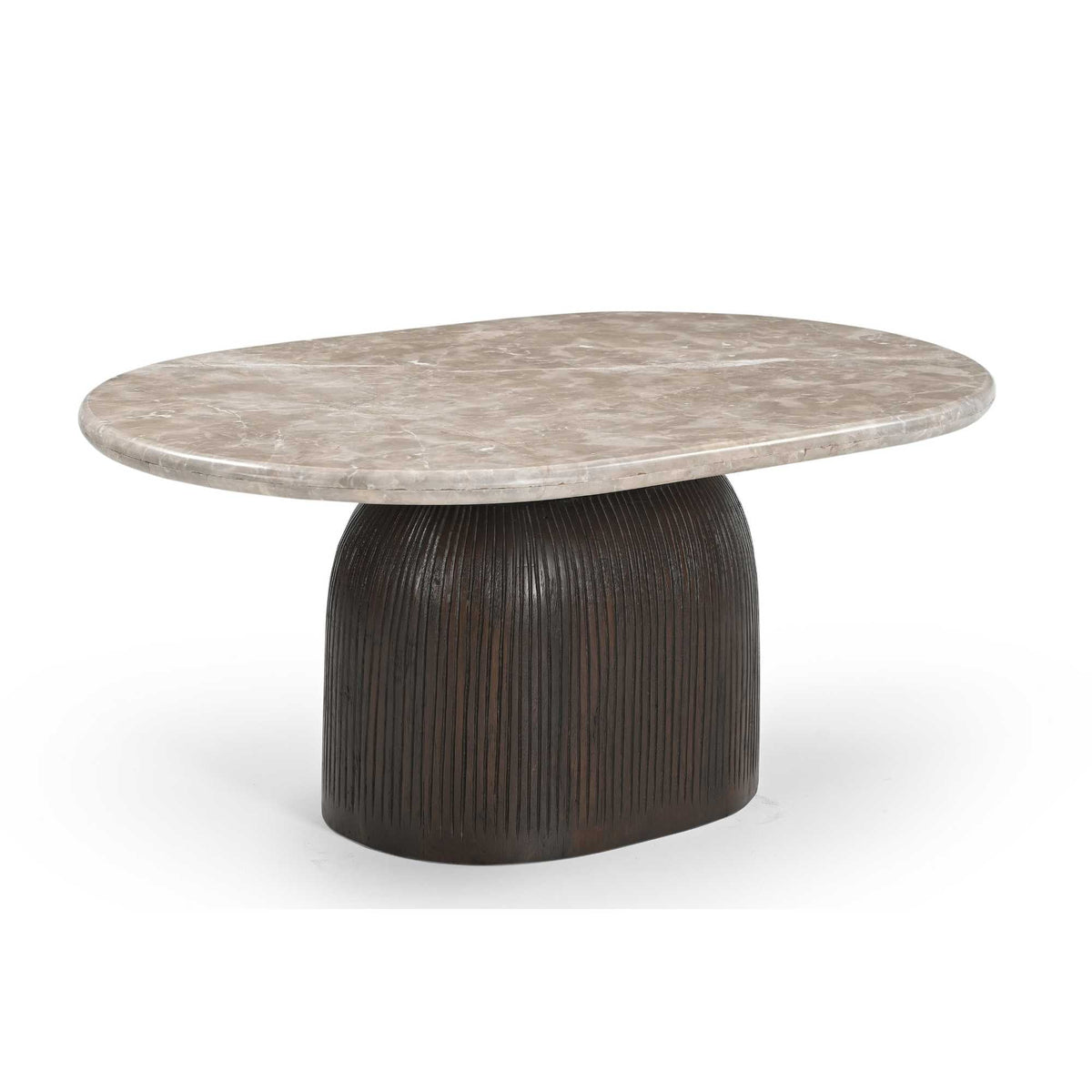 Ovale Salontafel Noel | 40 cm hoog | mangohout en marmer