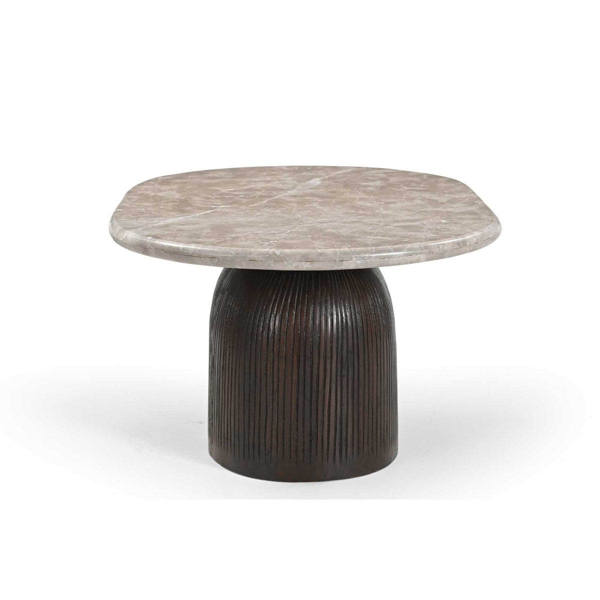 Ovale Salontafel Noel | 40 cm hoog | mangohout en marmer