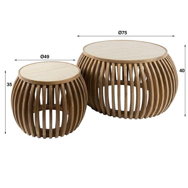 Ronde Salontafel set van 2 Nuovo Curve
