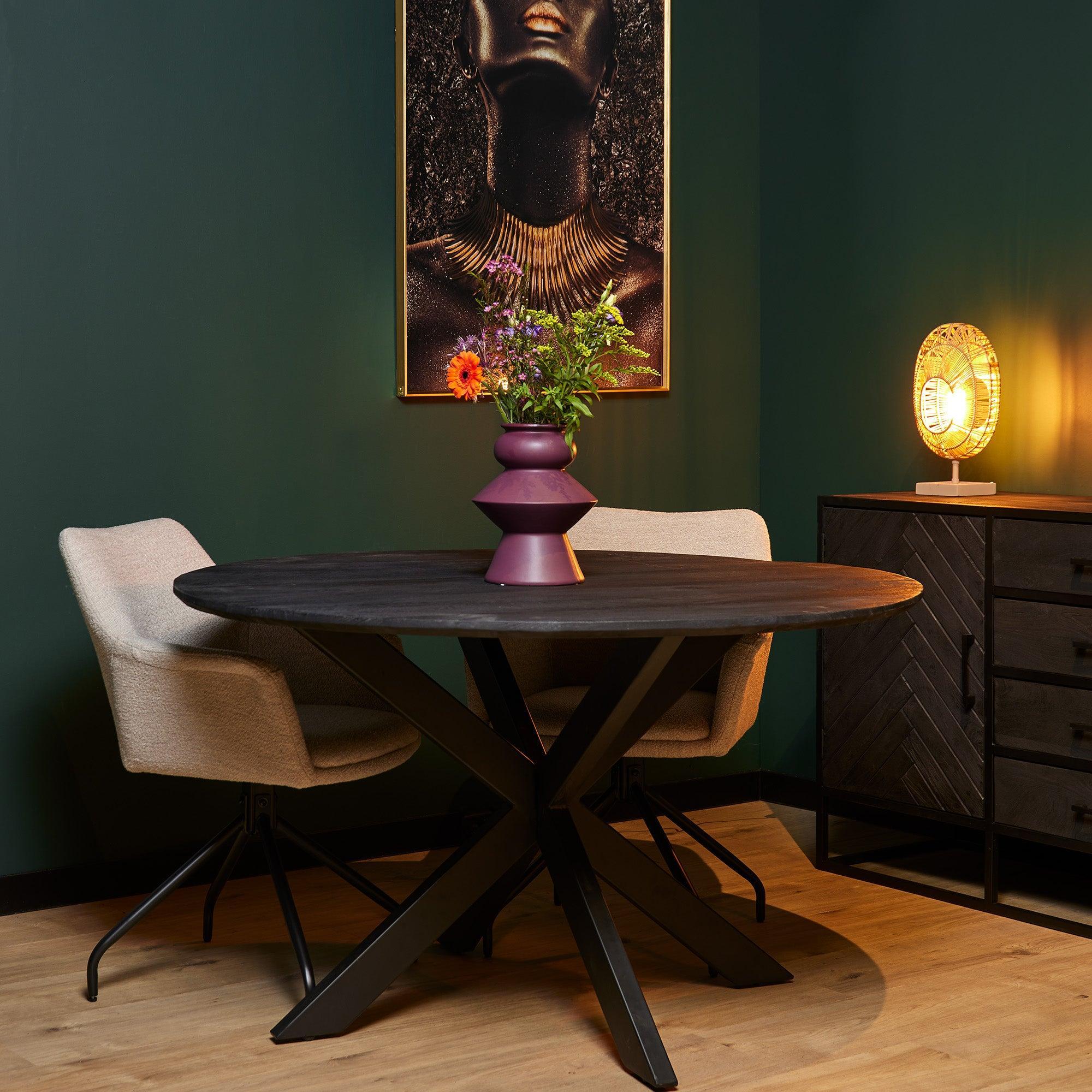 Ronde eettafel zwart | New York | Rond | 110 cm