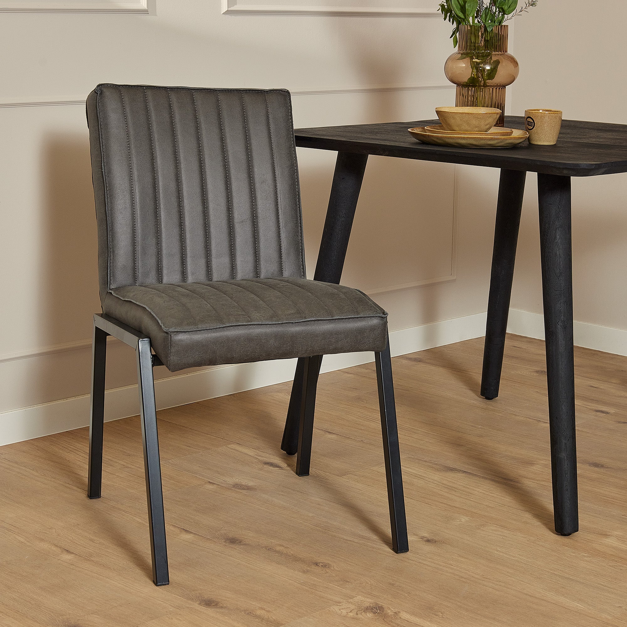 Eetkamerstoel Verona | Antraciet (bestellen per 2) - Industrieelinhuis.nl