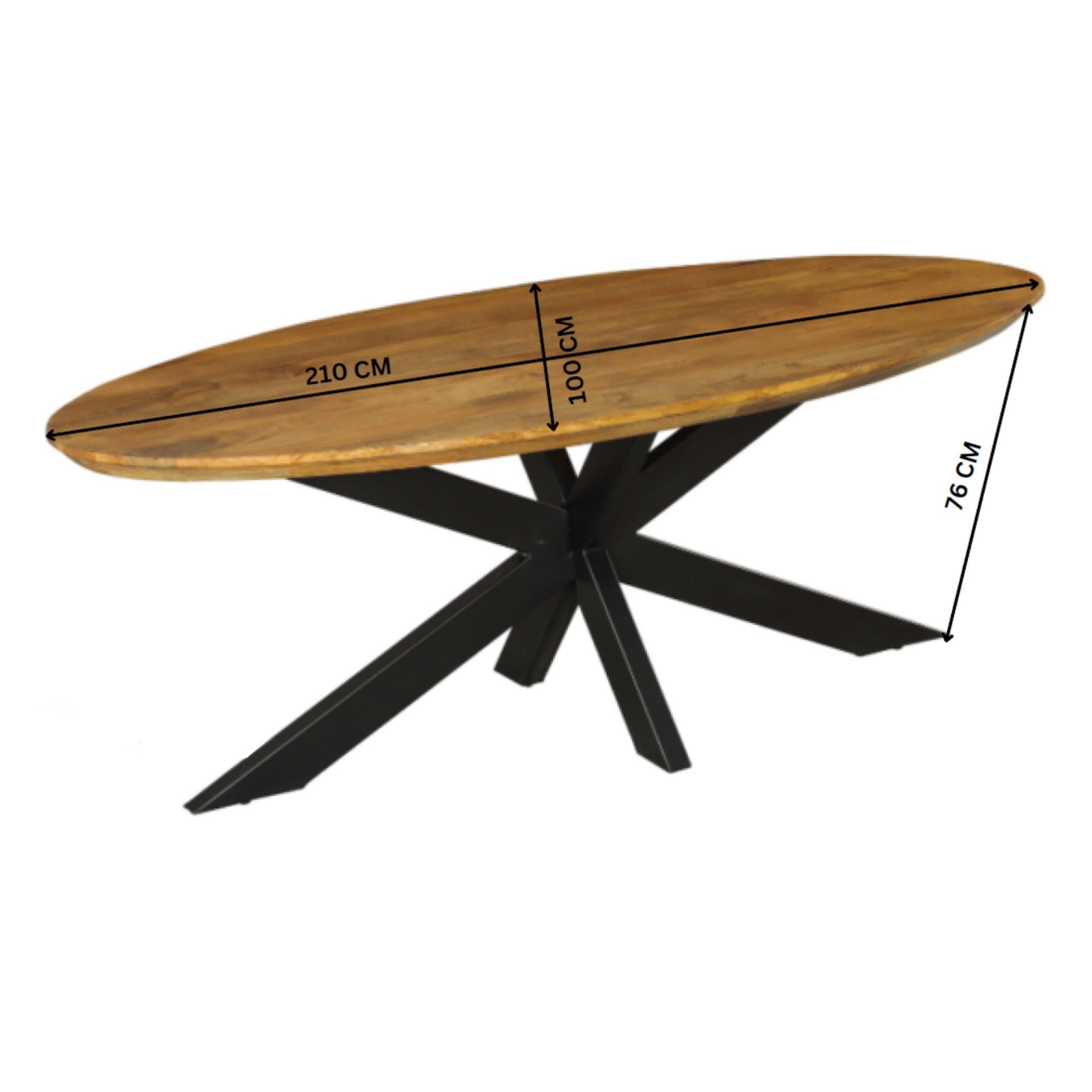 Eettafel Brandy | 180 cm | Ovaal - Industrieelinhuis.nl