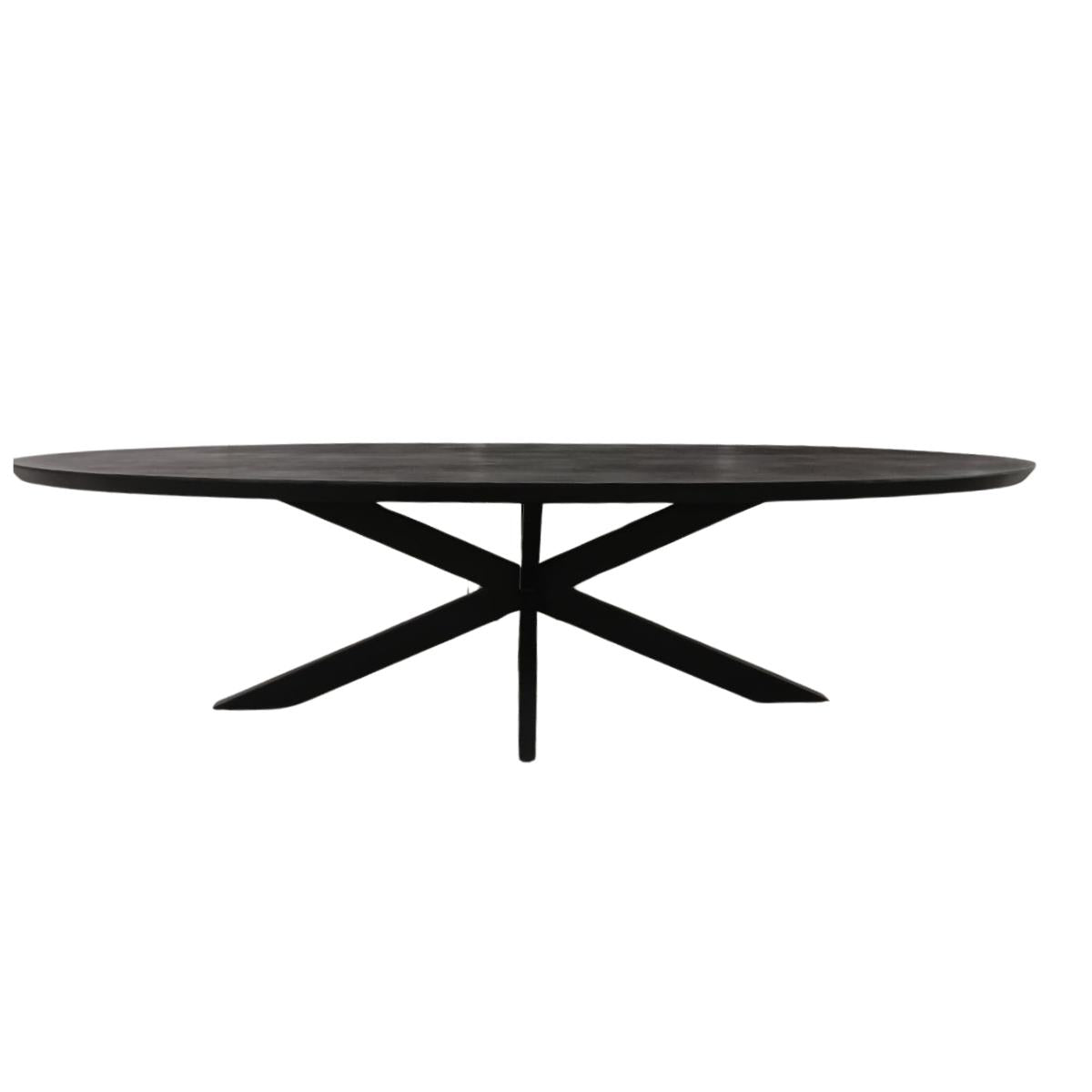 Zwarte Eettafel Ovaal Brandy 160 cm - Industrieelinhuis.nl