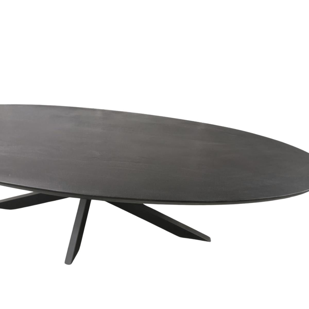 Zwarte Eettafel Ovaal Brandy 160 cm - Industrieelinhuis.nl