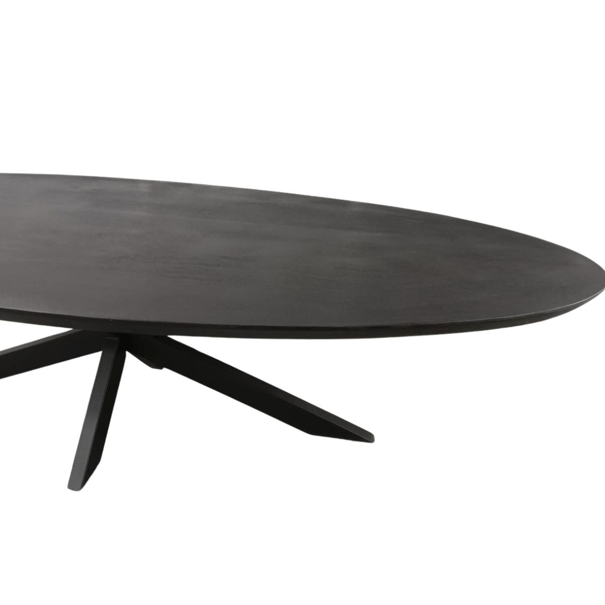 Zwarte Eettafel Ovaal Brandy 160 cm - Industrieelinhuis.nl