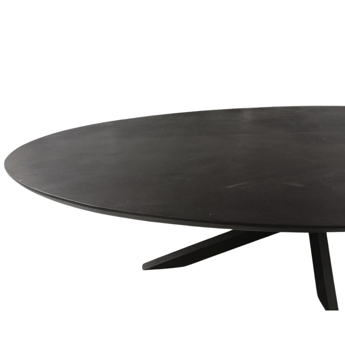 Zwarte Eettafel Ovaal Brandy 180 cm - Industrieelinhuis.nl