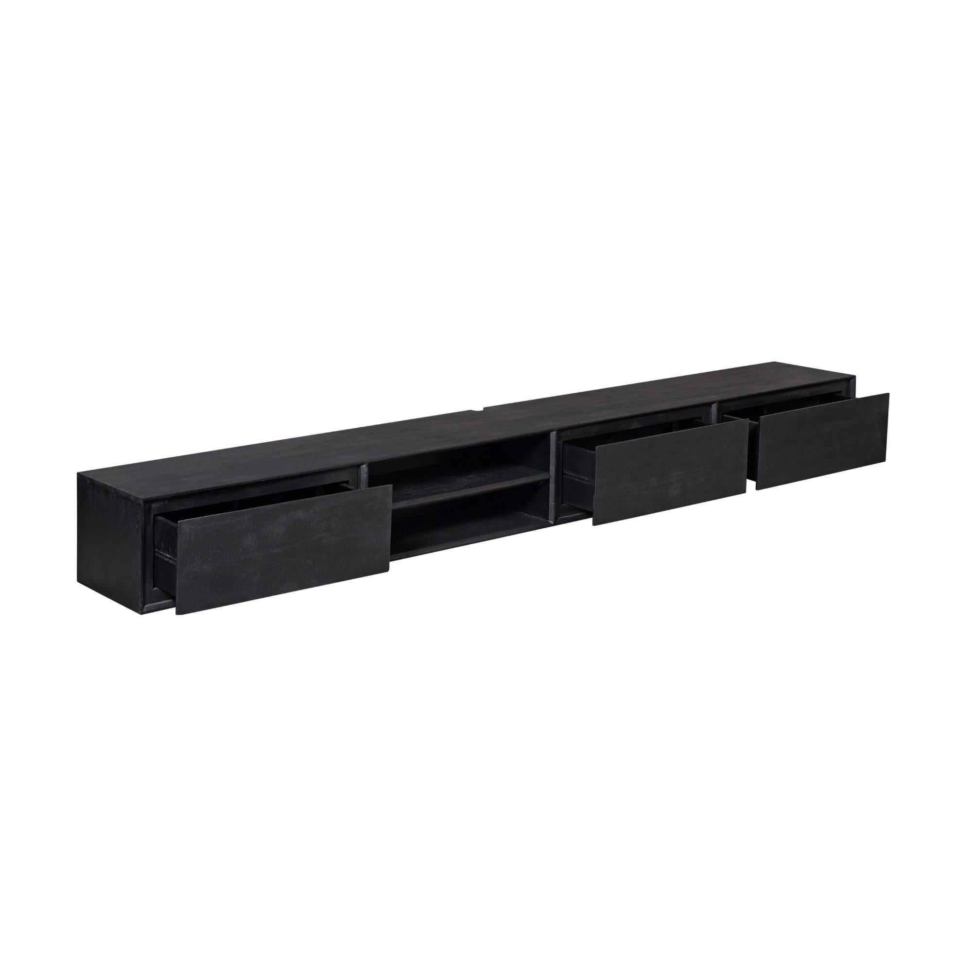 Zwevend tv meubel Ambiance Black | 240 cm - Industrieelinhuis.nl