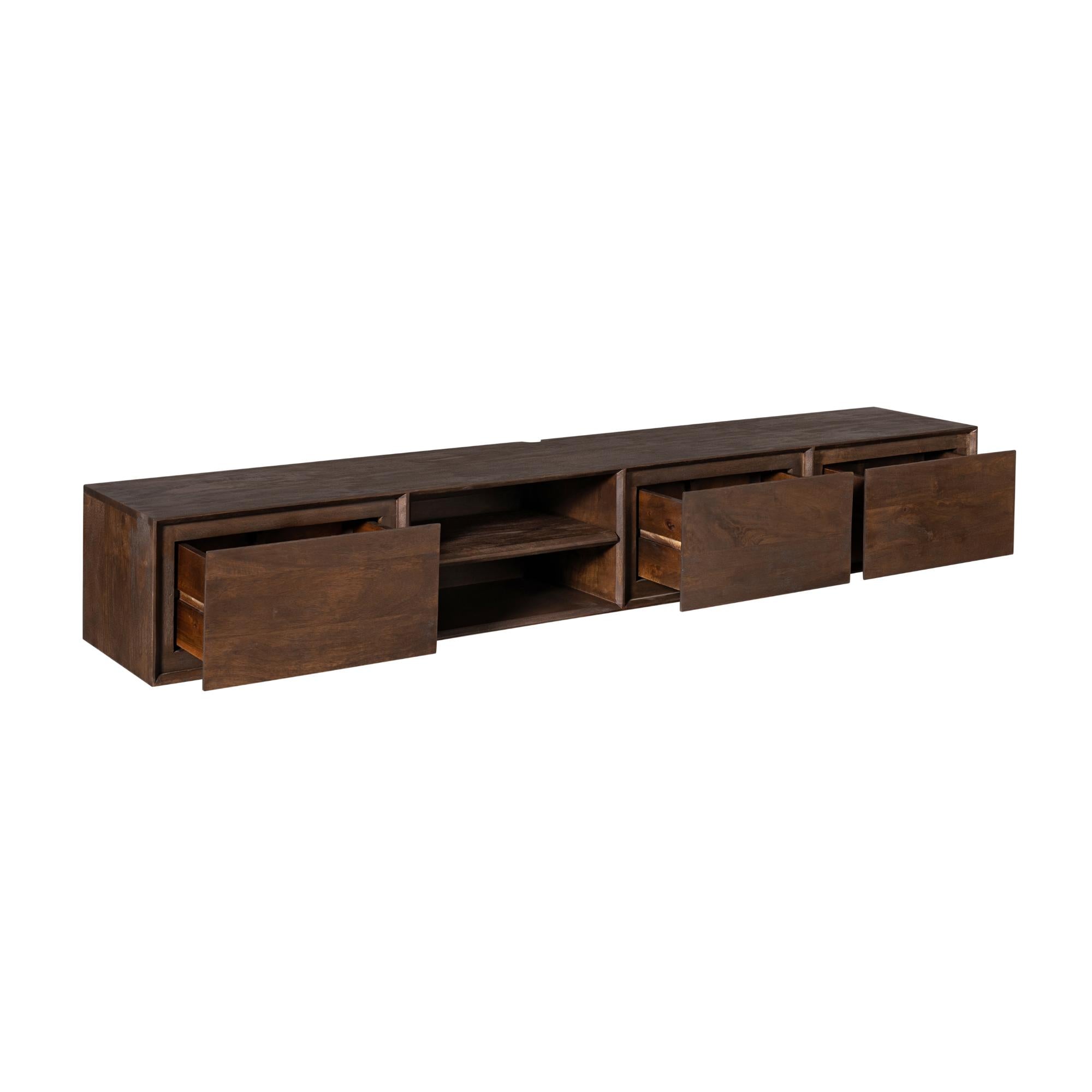 Zwevend tv meubel Ambiance Brown | 200 cm - Industrieelinhuis.nl