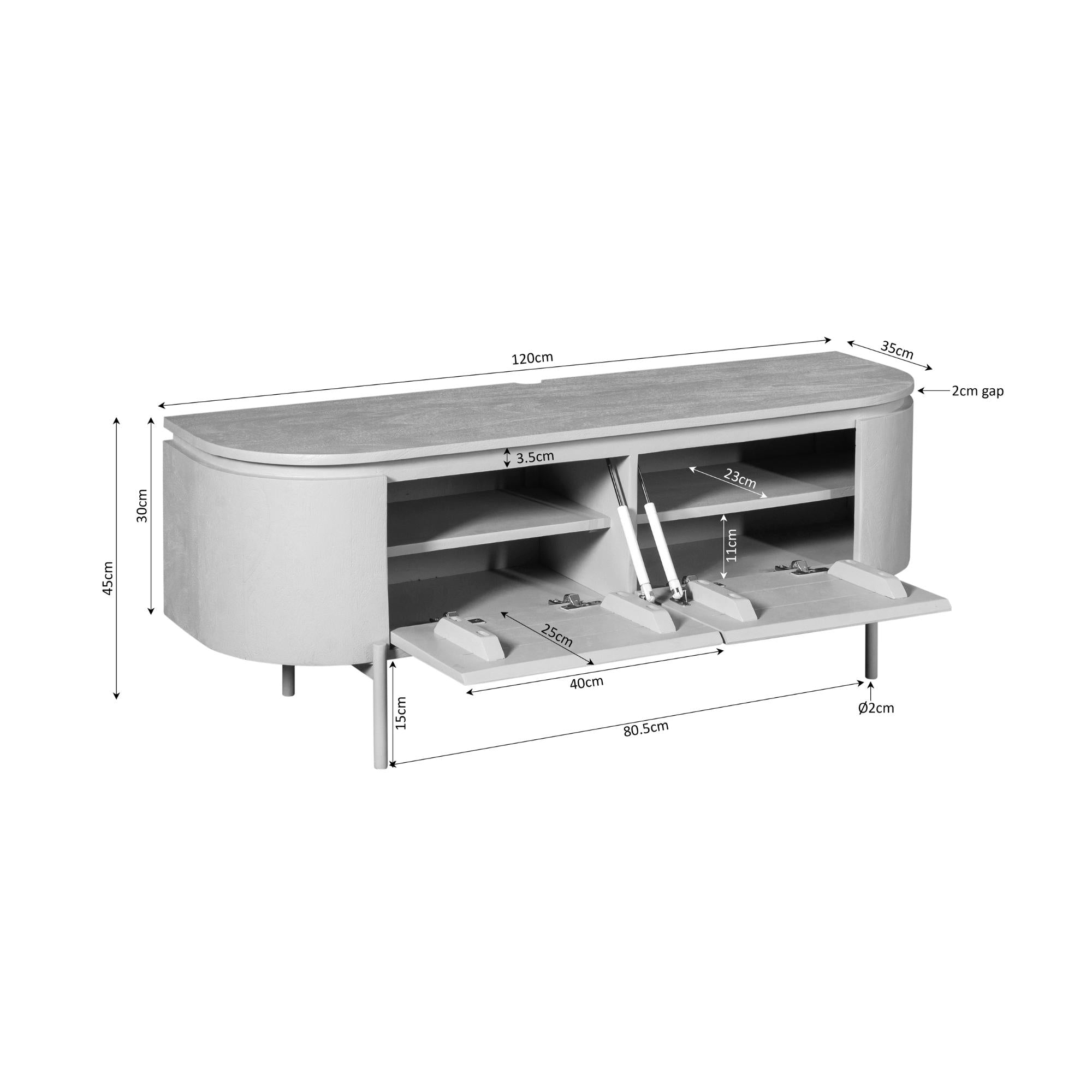 Tv meubel Excellent Naturel | 120 cm - Industrieelinhuis.nl