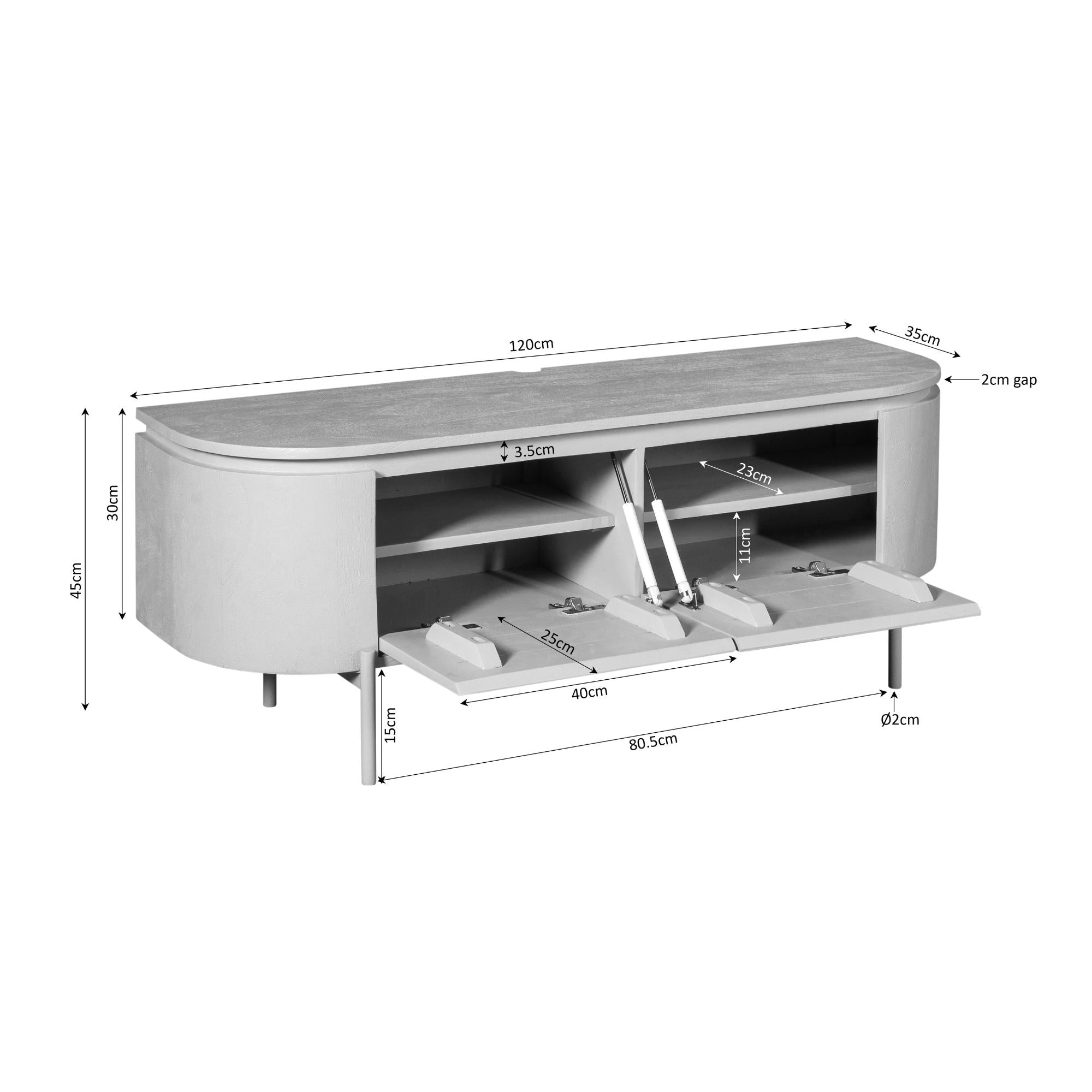 Tv meubel Excellent Taupe | 120 cm - Industrieelinhuis.nl