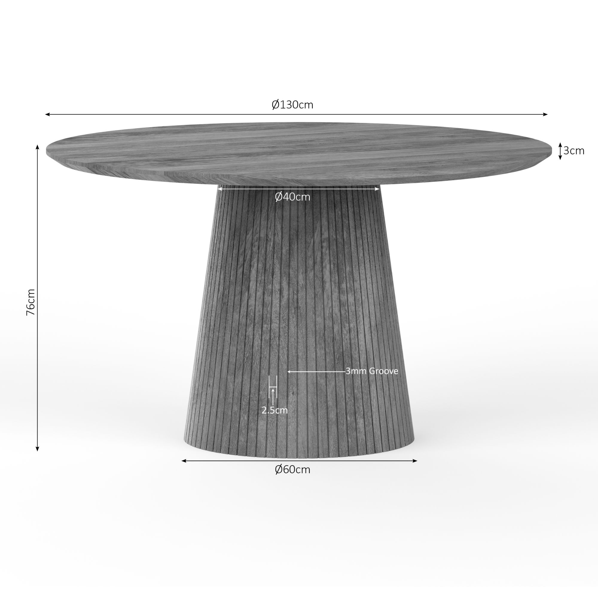 Eettafel Solana | 130 cm | Naturel - Industrieelinhuis.nl