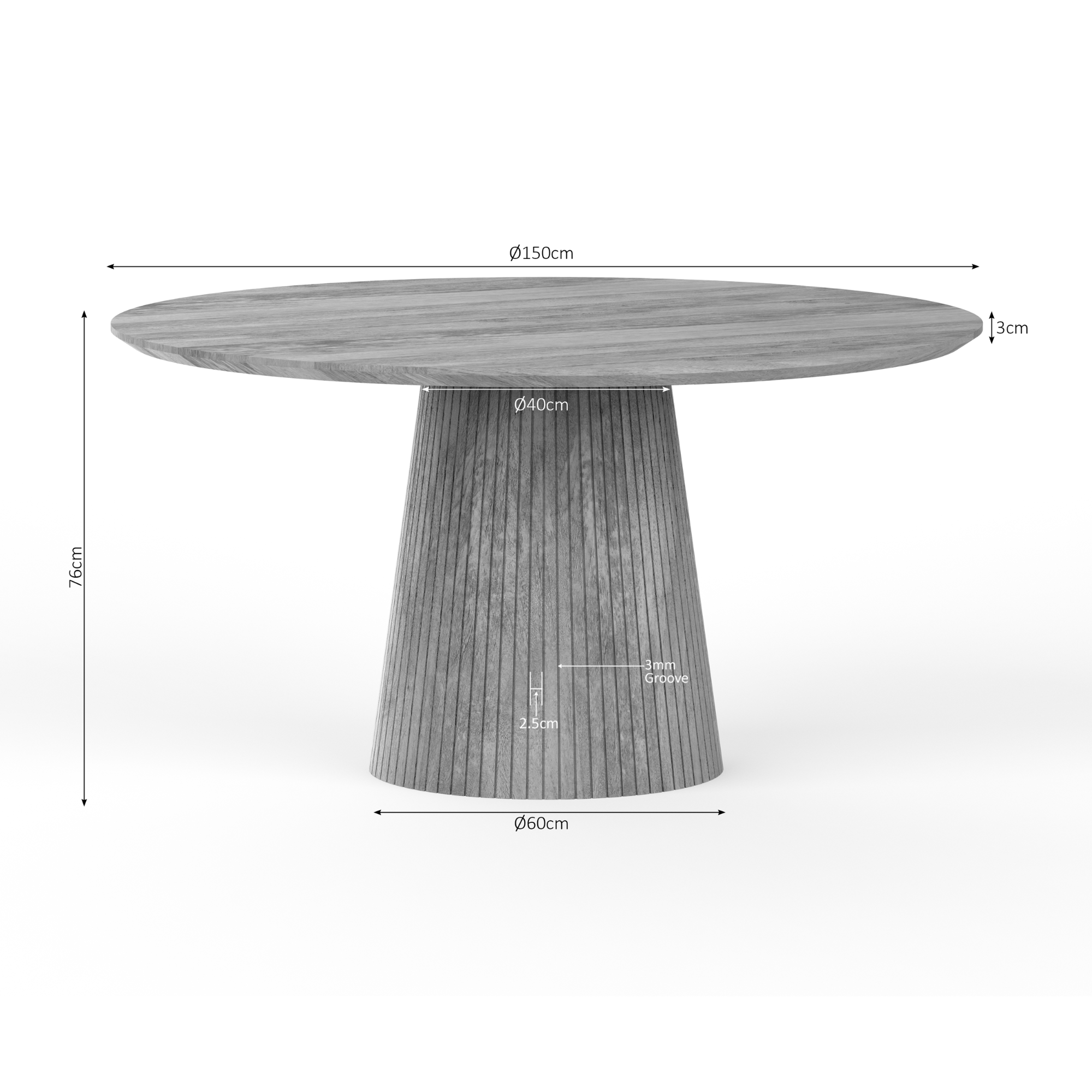 Eettafel Solana | 150 cm | Naturel - Industrieelinhuis.nl