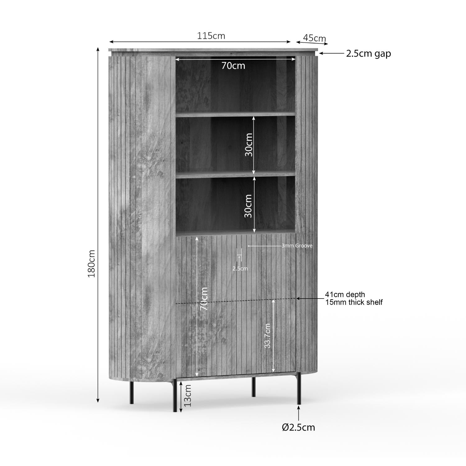 Wandkast Solana | 115 cm | Naturel - Industrieelinhuis.nl