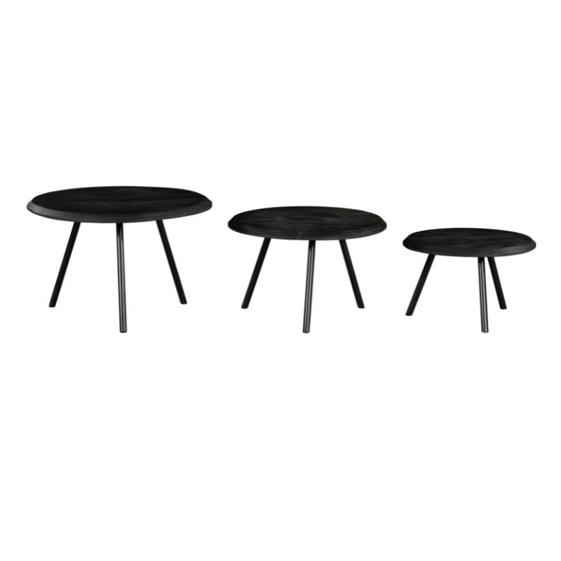 Salontafel Ohio Black | 70 cm| set van 3 - Industrieelinhuis.nl