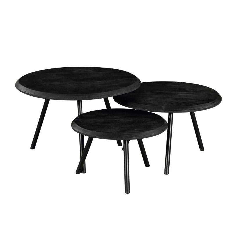 Salontafel Ohio Black | 70 cm| set van 3 - Industrieelinhuis.nl
