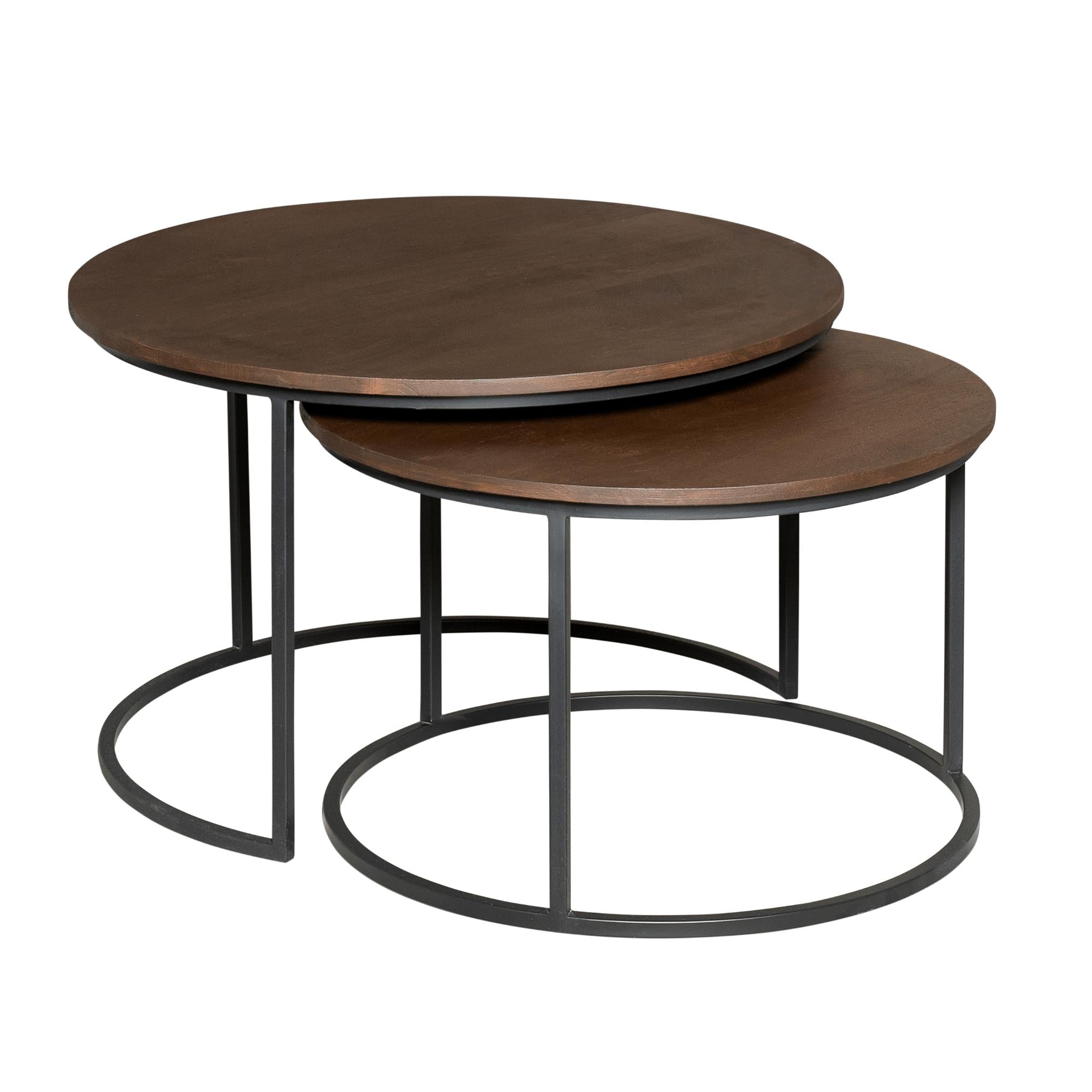 Salontafel Madison Brown | 70 cm | set van 2 - Industrieelinhuis.nl