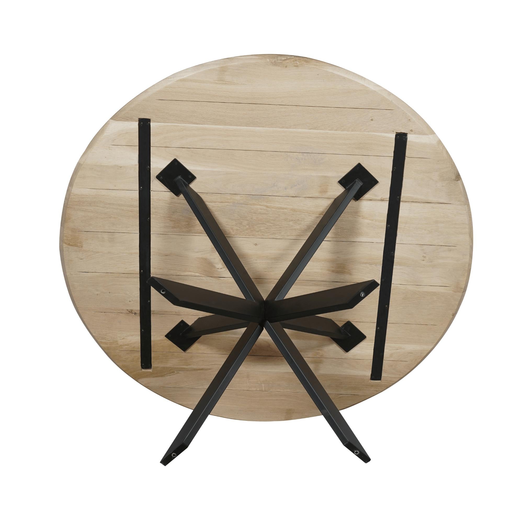 Eiken eettafel Ferris | Rond 110 cm | Naturel - Industrieelinhuis.nl