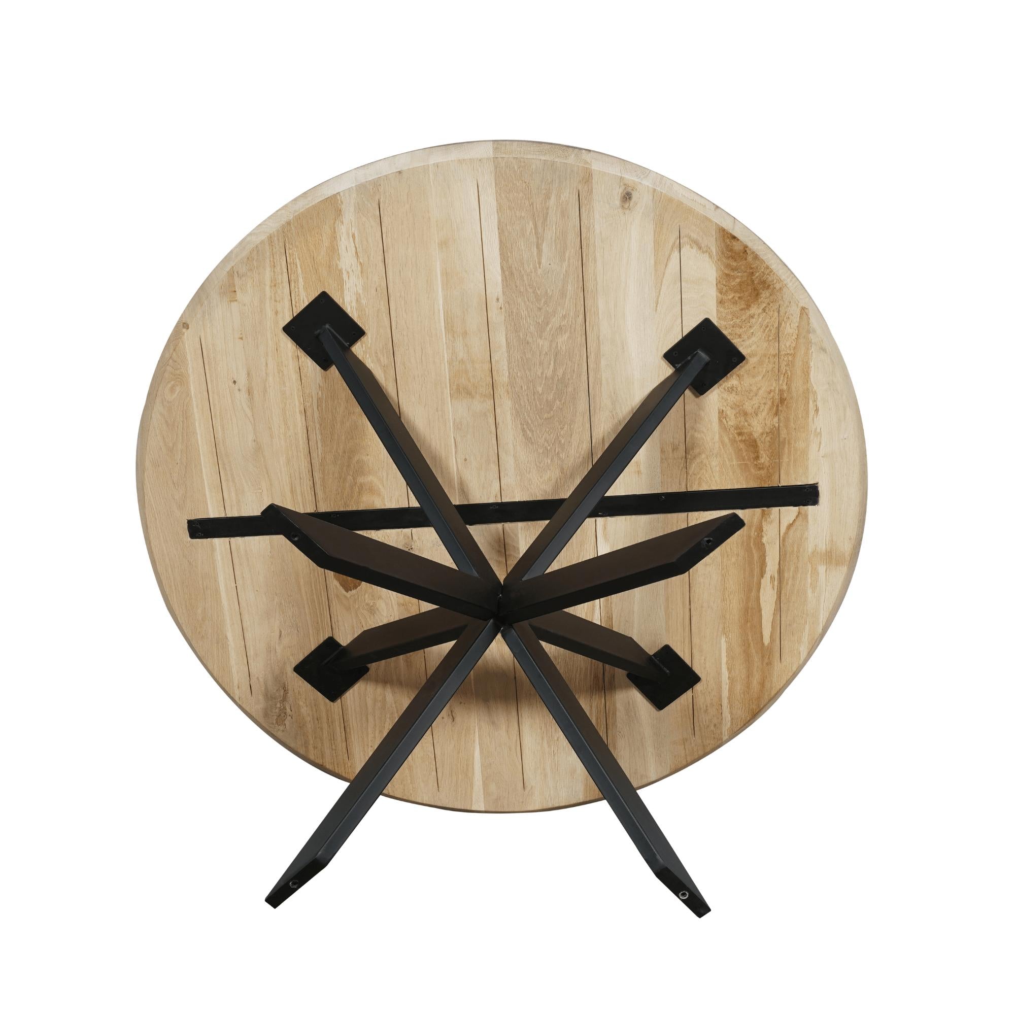 Eiken eettafel Ferris | Rond 110 cm | Naturel - Industrieelinhuis.nl