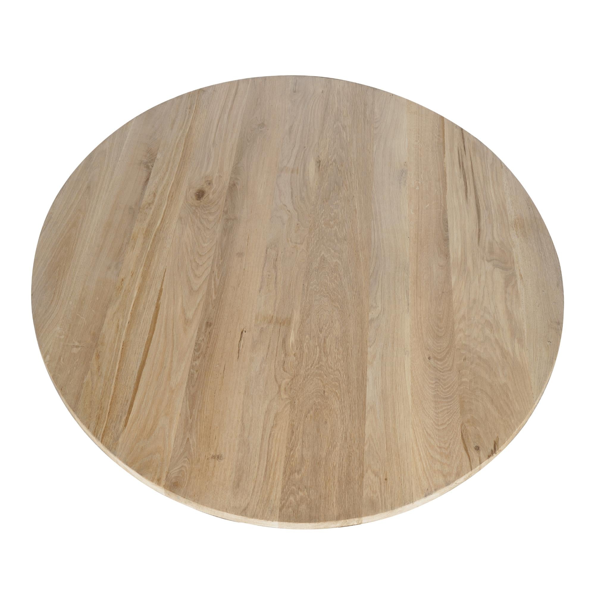 Eiken eettafel Ferris | Rond 110 cm | Naturel - Industrieelinhuis.nl