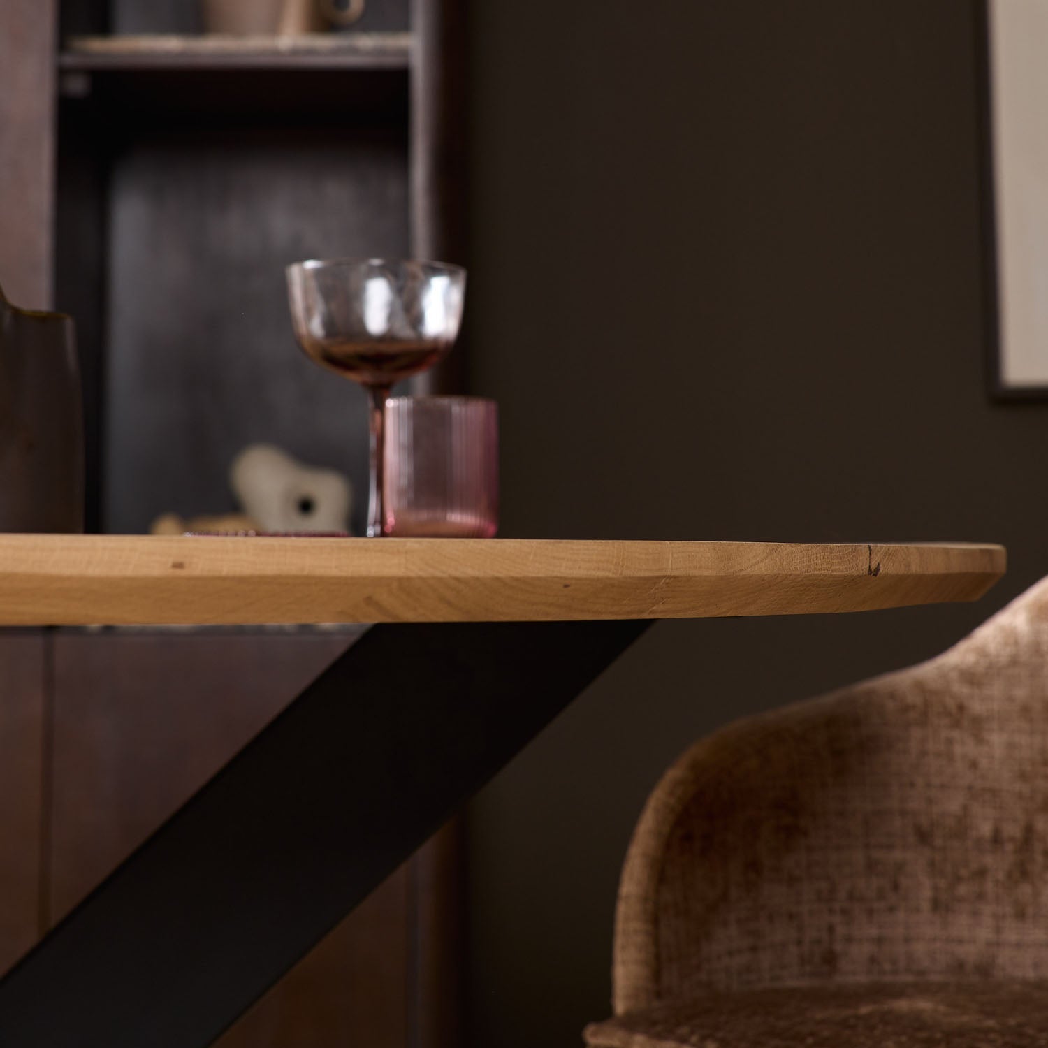 Eiken eettafel Ferris | Rond 150 cm | Naturel - Industrieelinhuis.nl