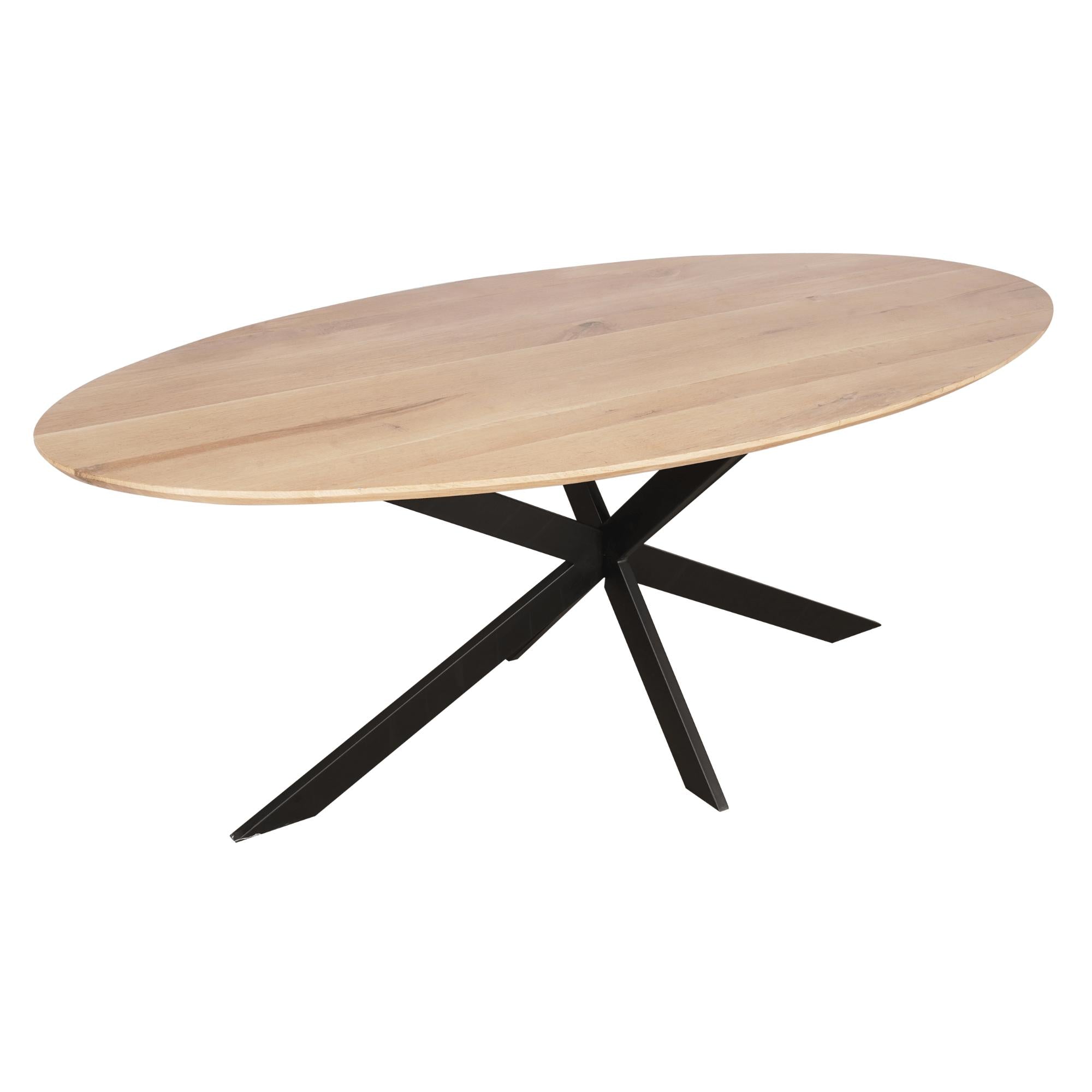 Eiken eettafel Ferris | Ovaal 210 cm | Naturel - Industrieelinhuis.nl