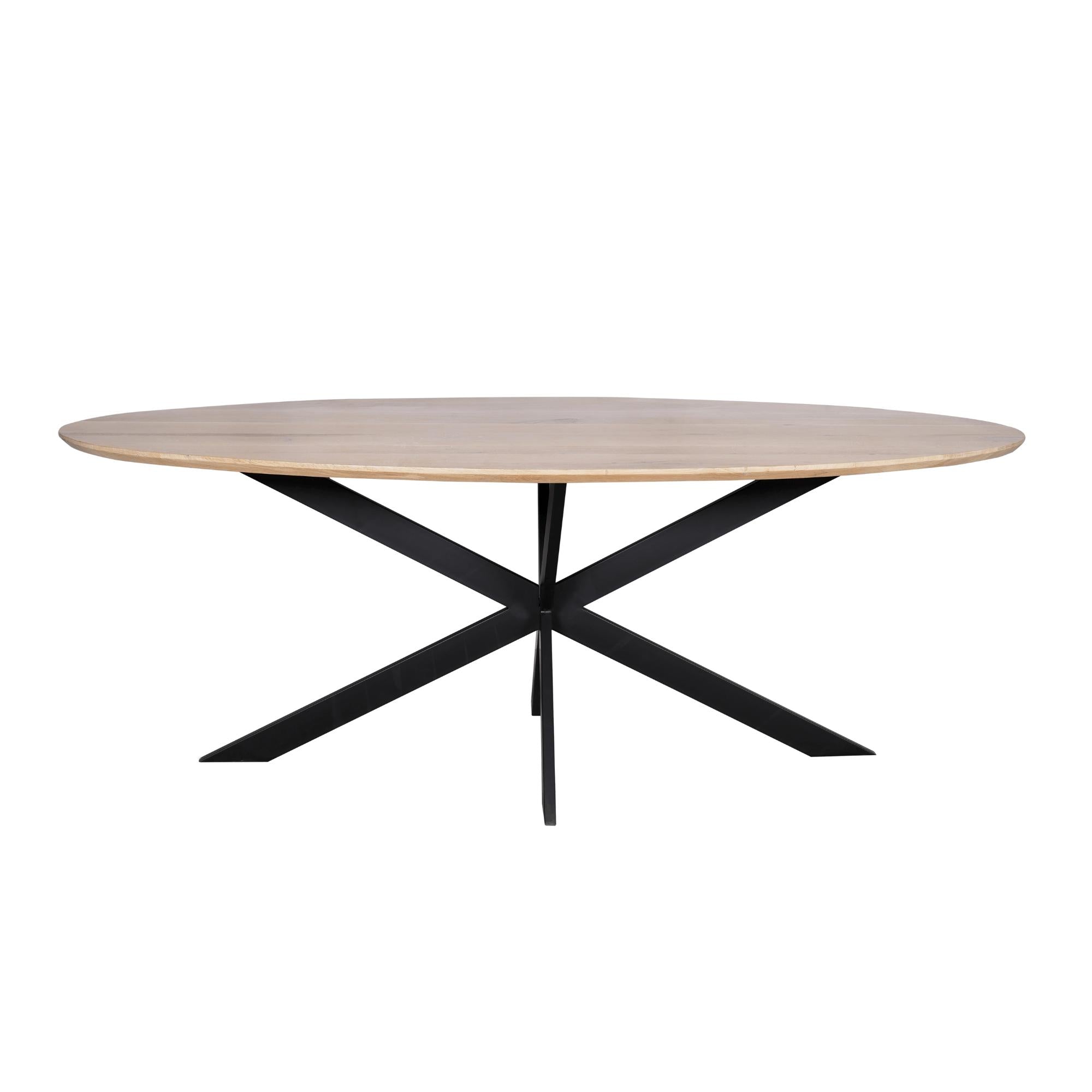 Eiken eettafel Ferris | Ovaal 210 cm | Naturel - Industrieelinhuis.nl