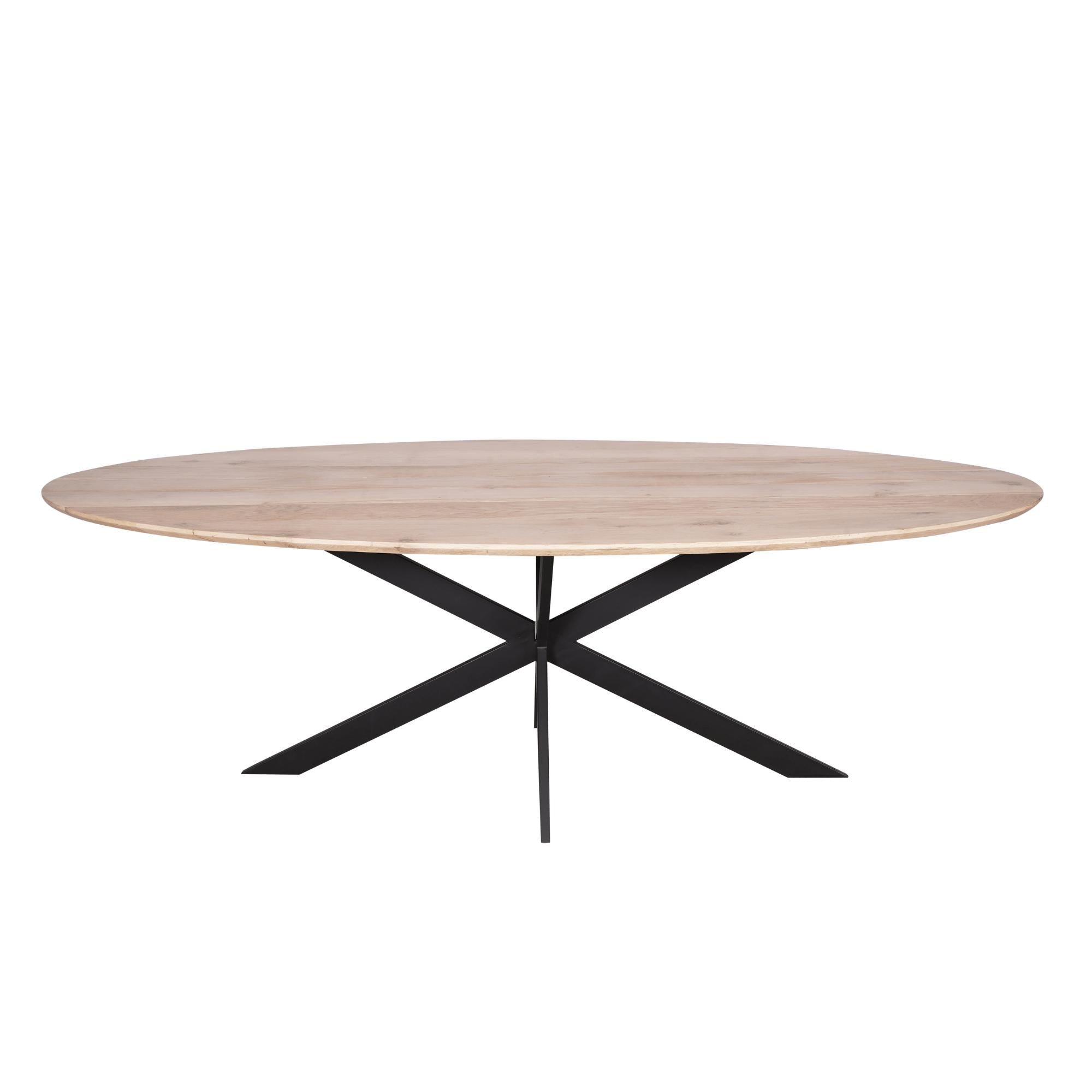 Eiken eettafel Ferris | Ovaal 210 cm | Naturel - Industrieelinhuis.nl