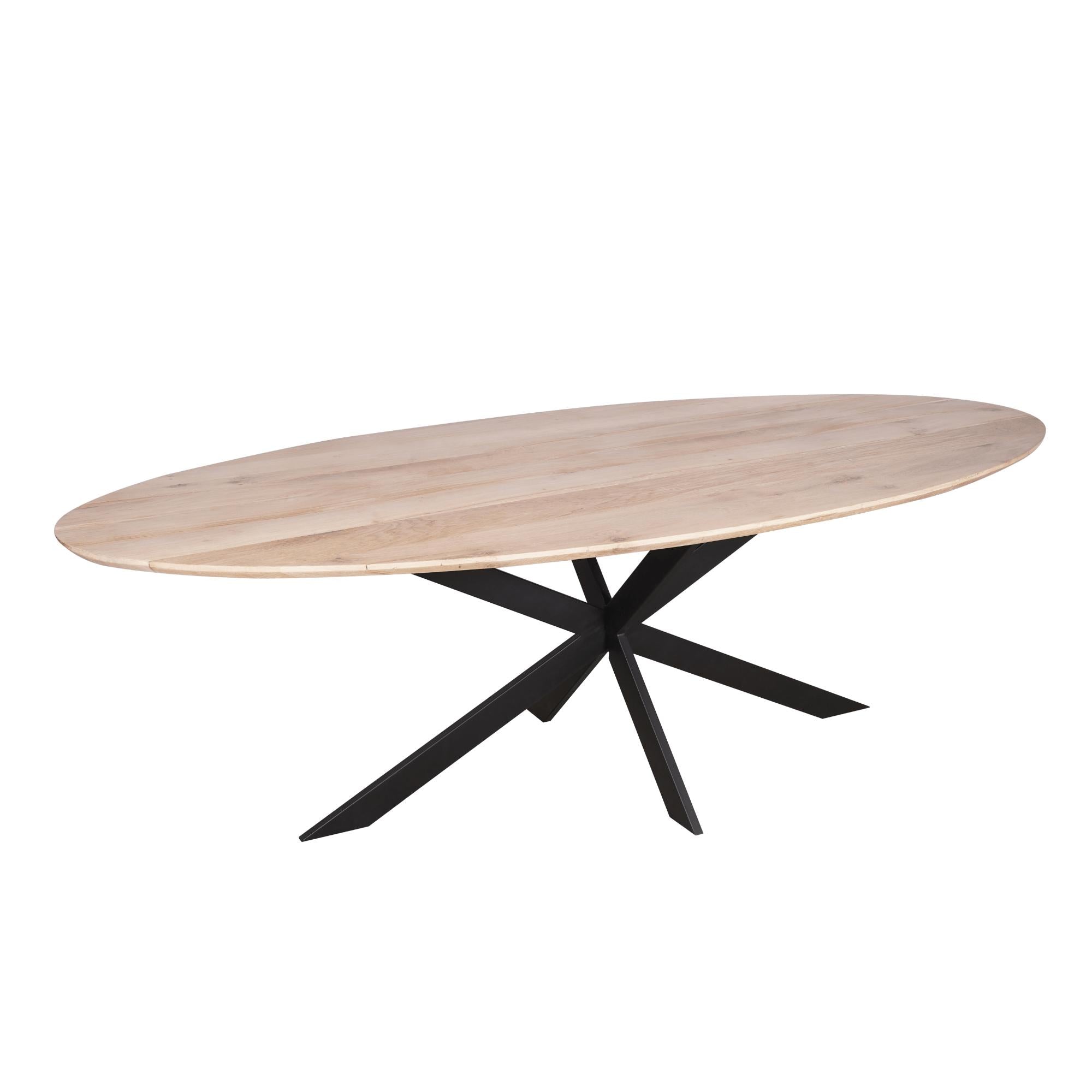 Eiken eettafel Ferris | Ovaal 240 cm | Naturel - Industrieelinhuis.nl