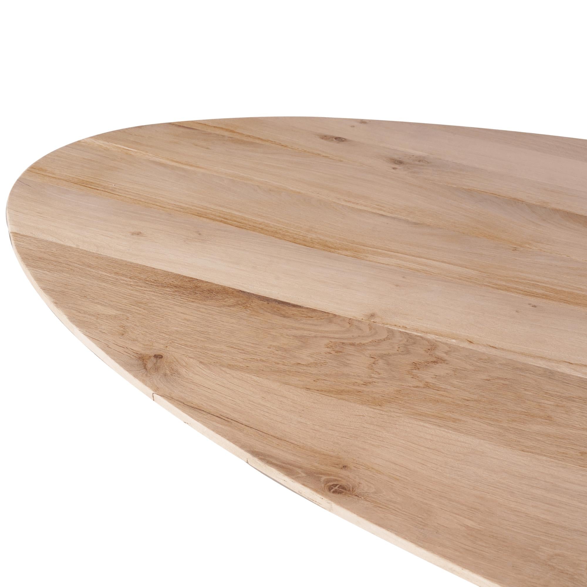Eiken eettafel Ferris | Ovaal 240 cm | Naturel - Industrieelinhuis.nl