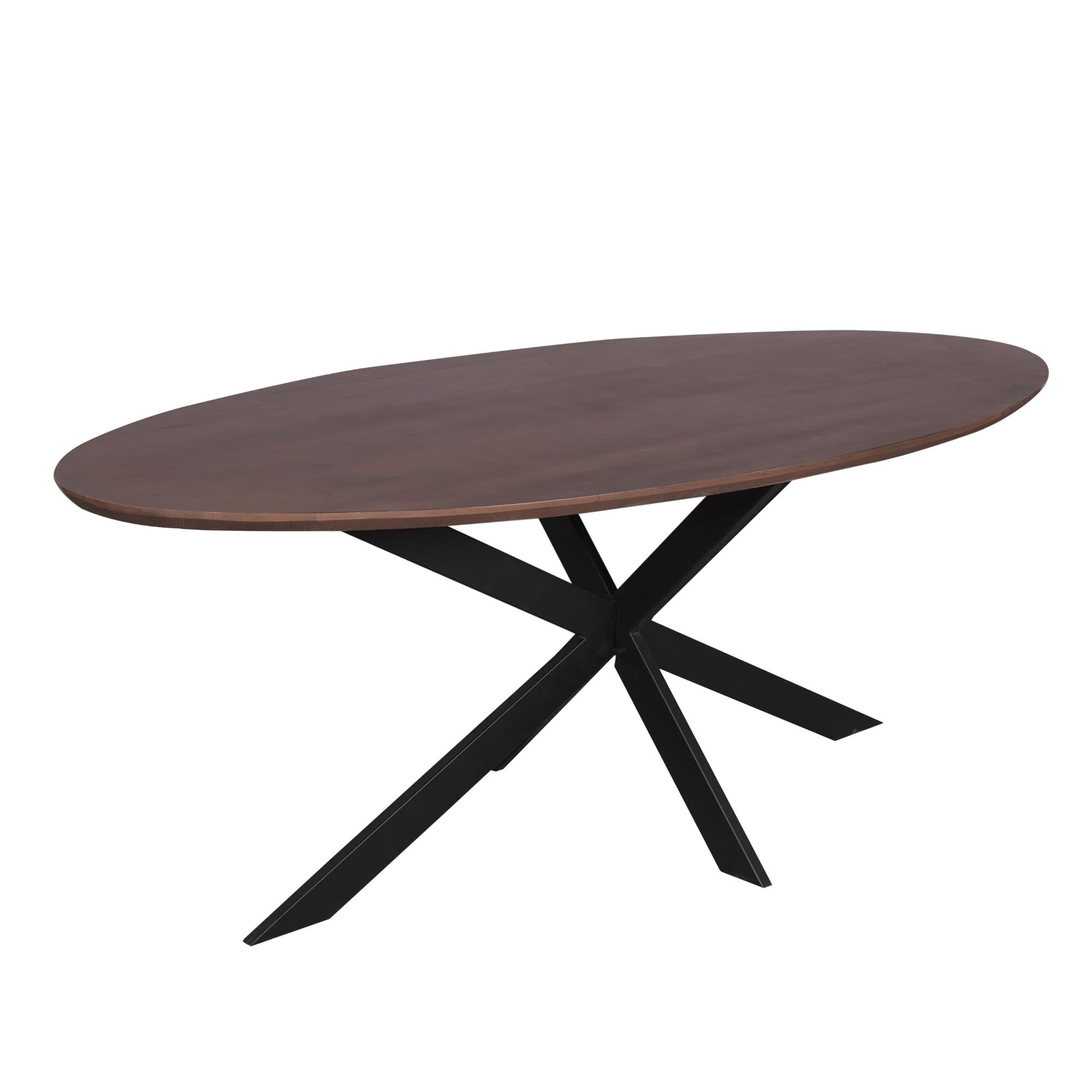 Eiken eettafel Ferris | Ovaal 210 cm | Walnoot - Industrieelinhuis.nl