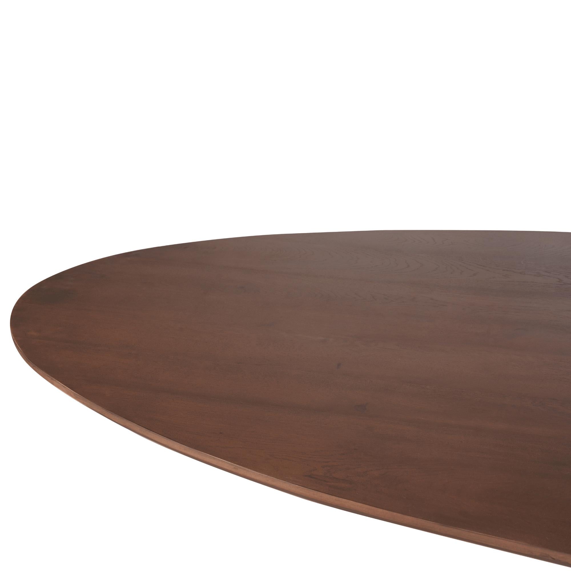 Eiken eettafel Ferris | Ovaal 210 cm | Walnoot - Industrieelinhuis.nl