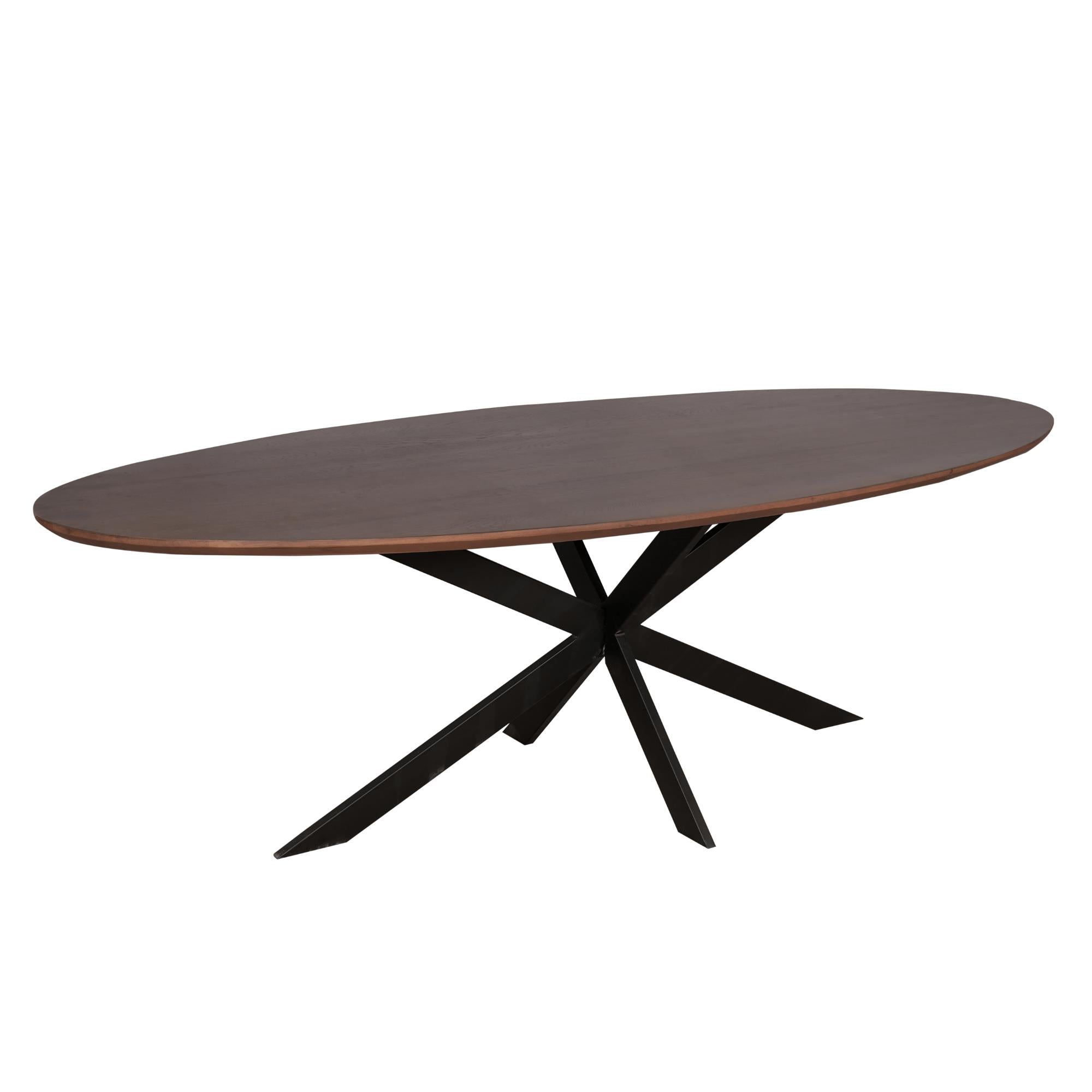 Eiken eettafel Ferris | Ovaal 210 cm | Walnoot - Industrieelinhuis.nl
