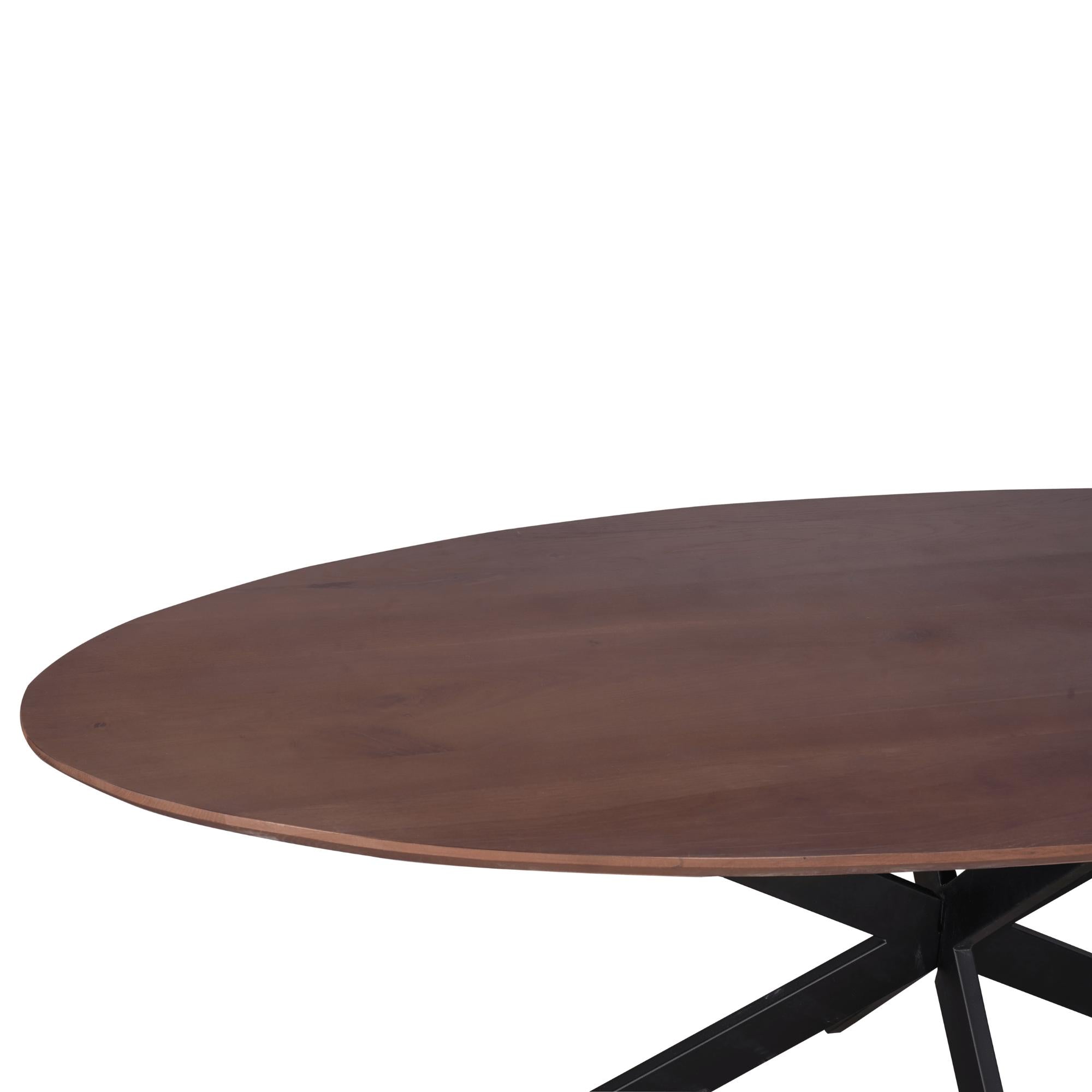 Eiken eettafel Ferris | Ovaal 210 cm | Walnoot - Industrieelinhuis.nl
