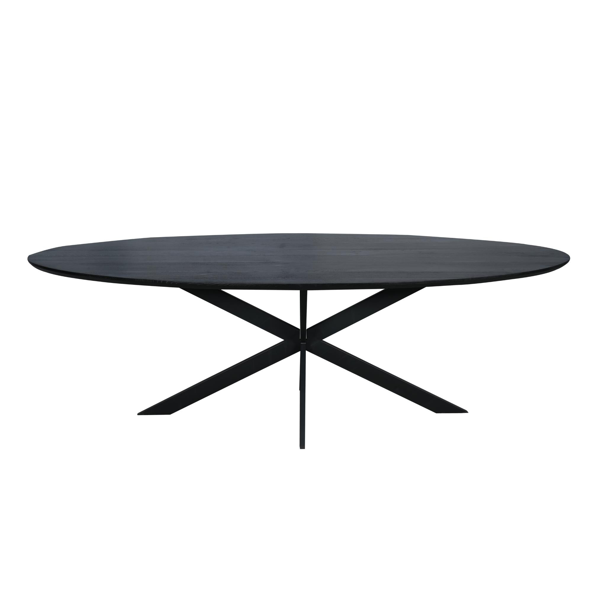 Eiken eettafel Ferris | Ovaal 210 cm | Zwart - Industrieelinhuis.nl