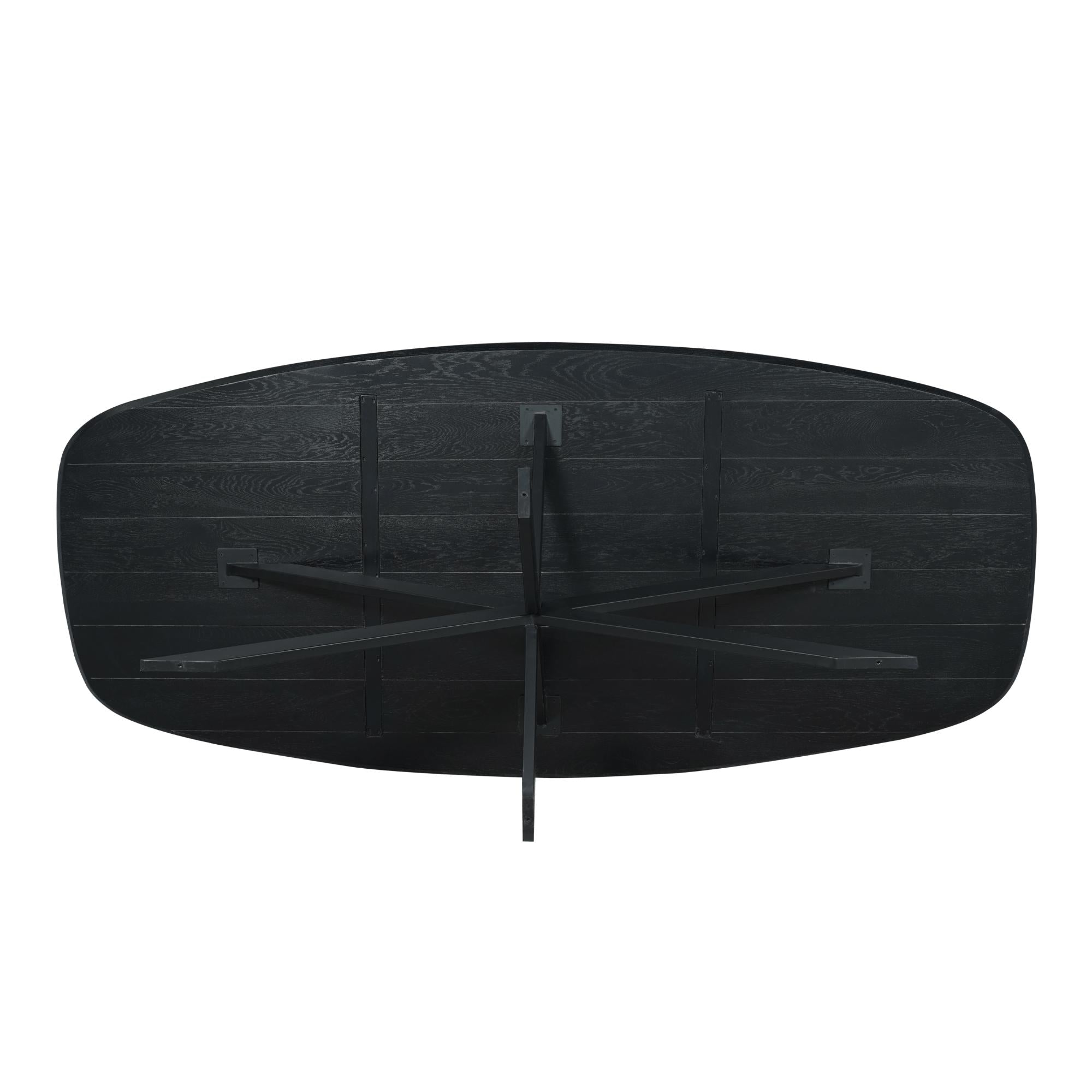 Eiken eettafel Ferris | Deens Ovaal 200 cm | Zwart - Industrieelinhuis.nl