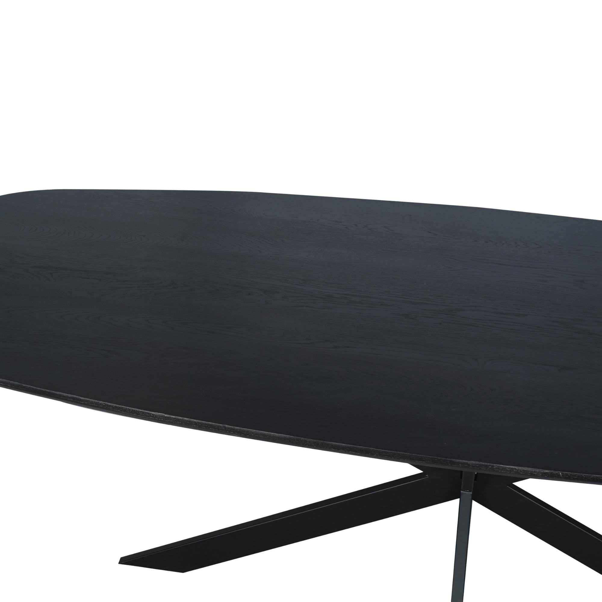 Eiken eettafel Ferris | Deens Ovaal 200 cm | Zwart - Industrieelinhuis.nl