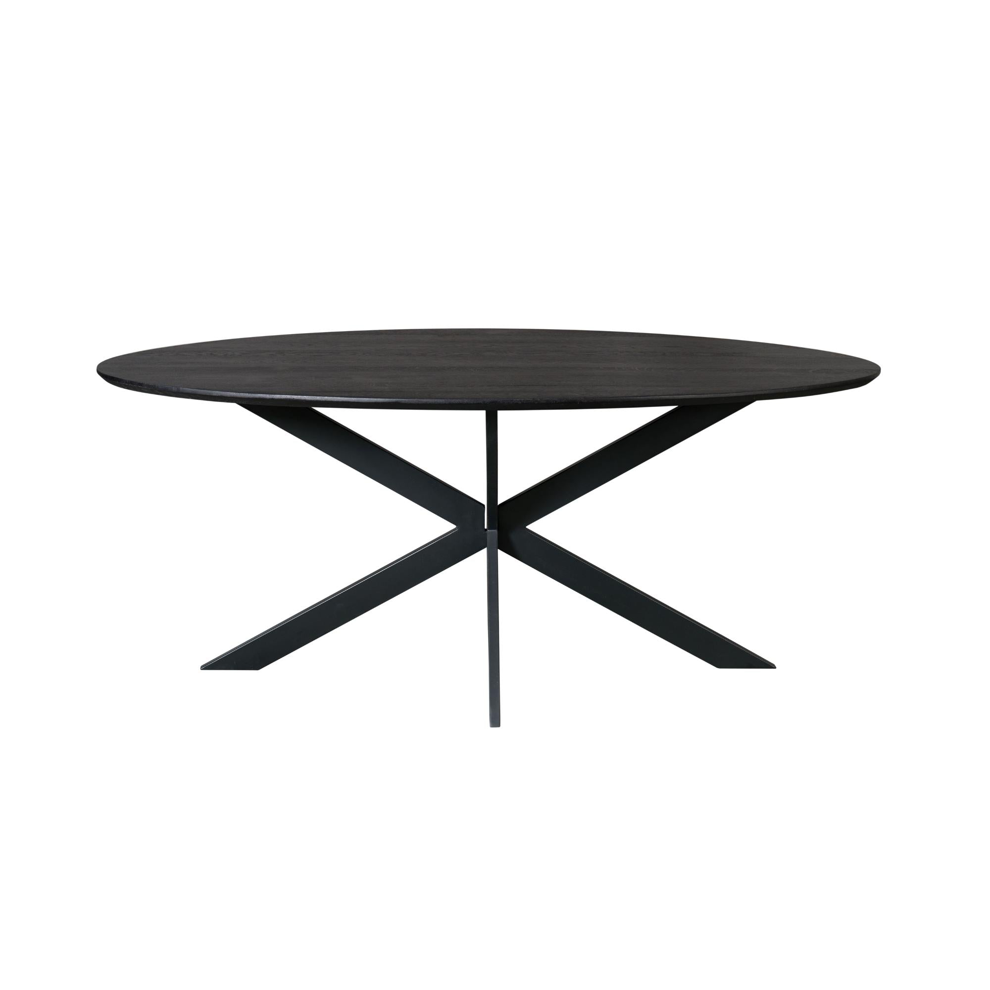 Eiken eettafel Ferris Ovaal 180 cm Zwart