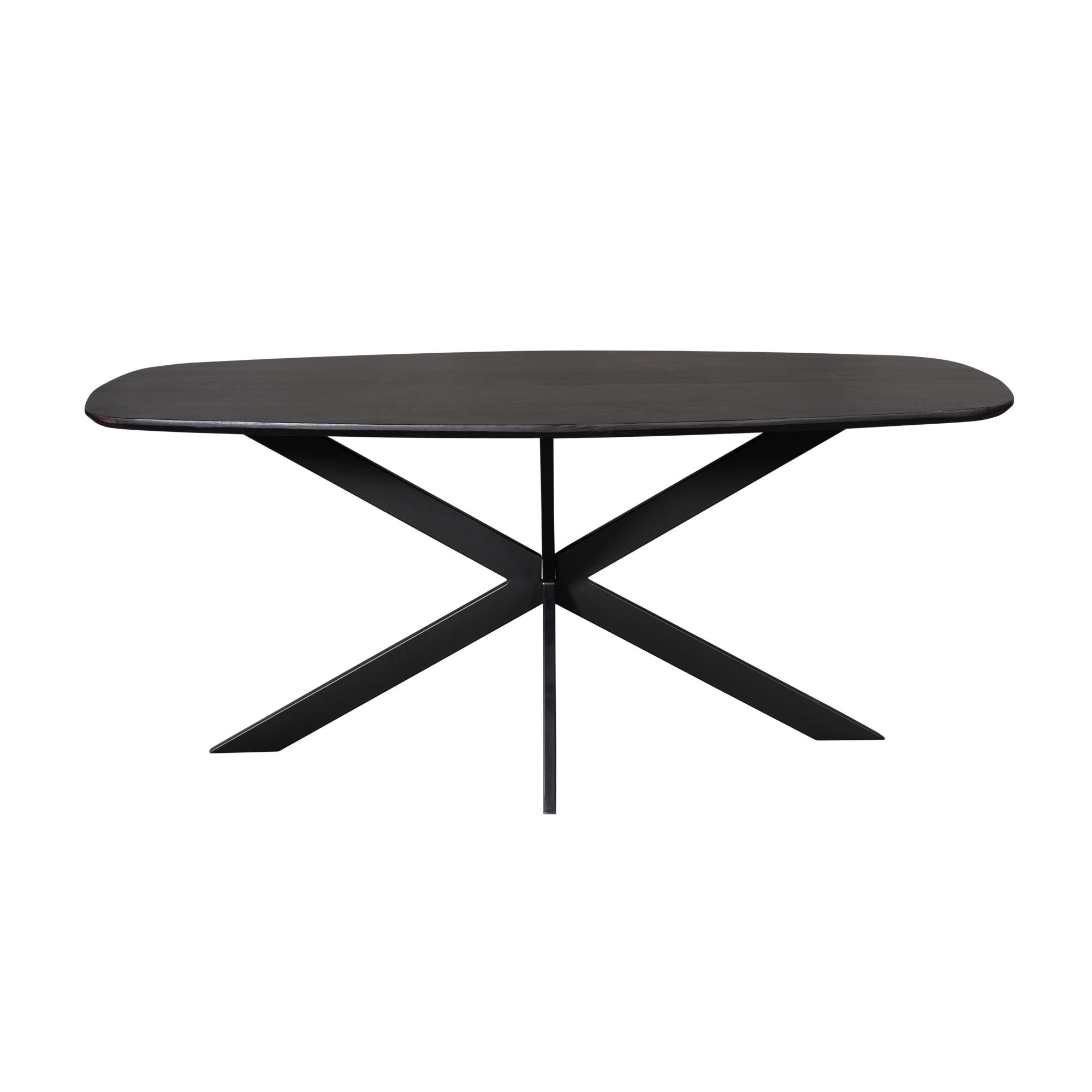 Eiken eettafel Ferris | Deens Ovaal 180 cm | Zwart - Industrieelinhuis.nl