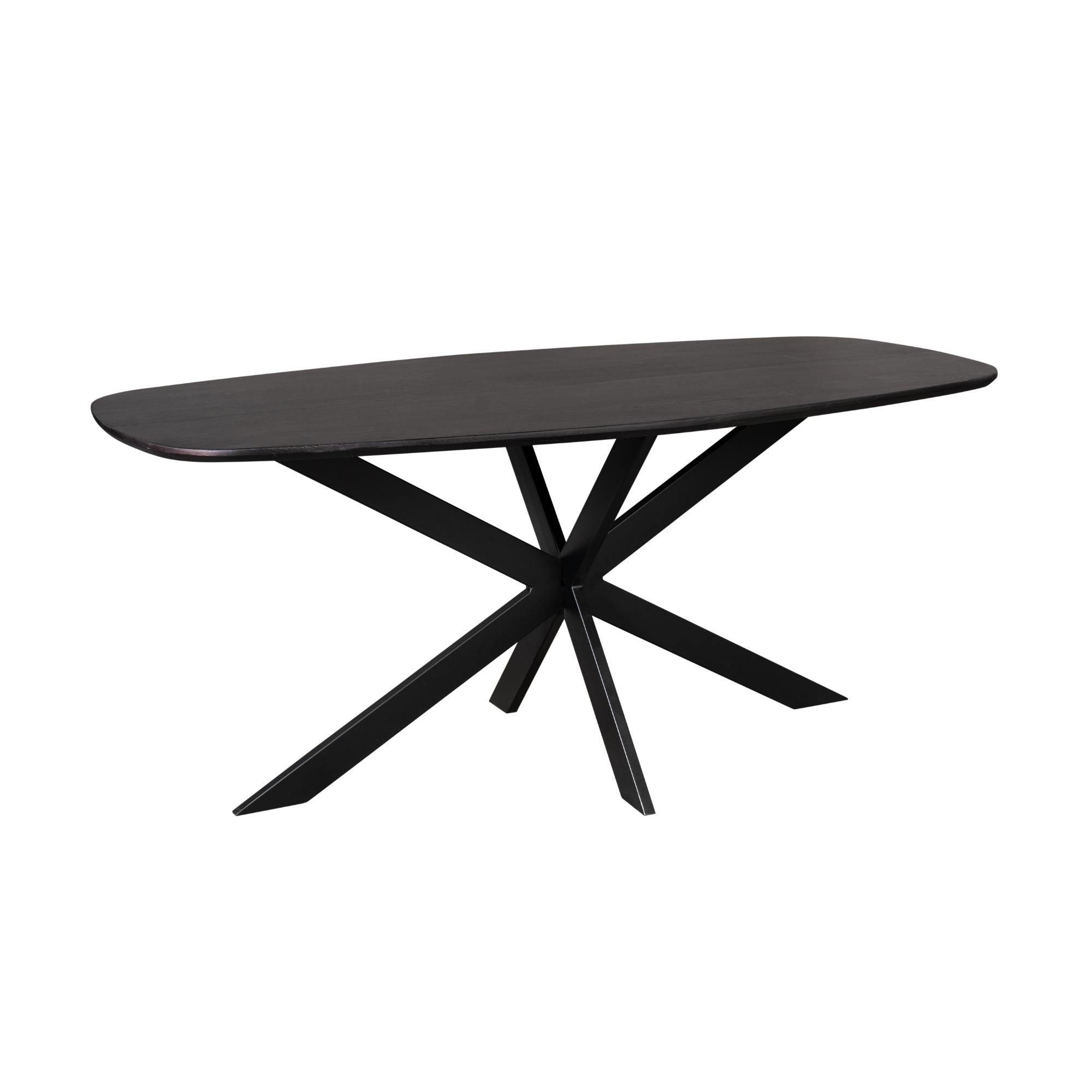 Eiken eettafel Ferris Deens Ovaal 180 cm Zwart