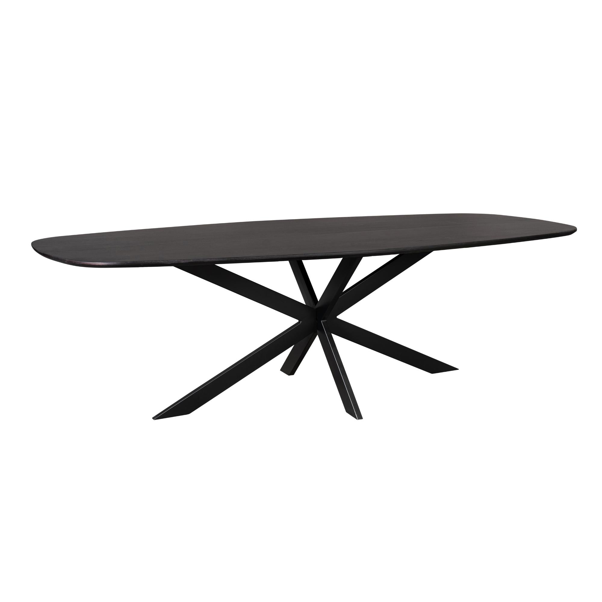 Eiken eettafel Ferris | Deens Ovaal 280 cm | Zwart - Industrieelinhuis.nl