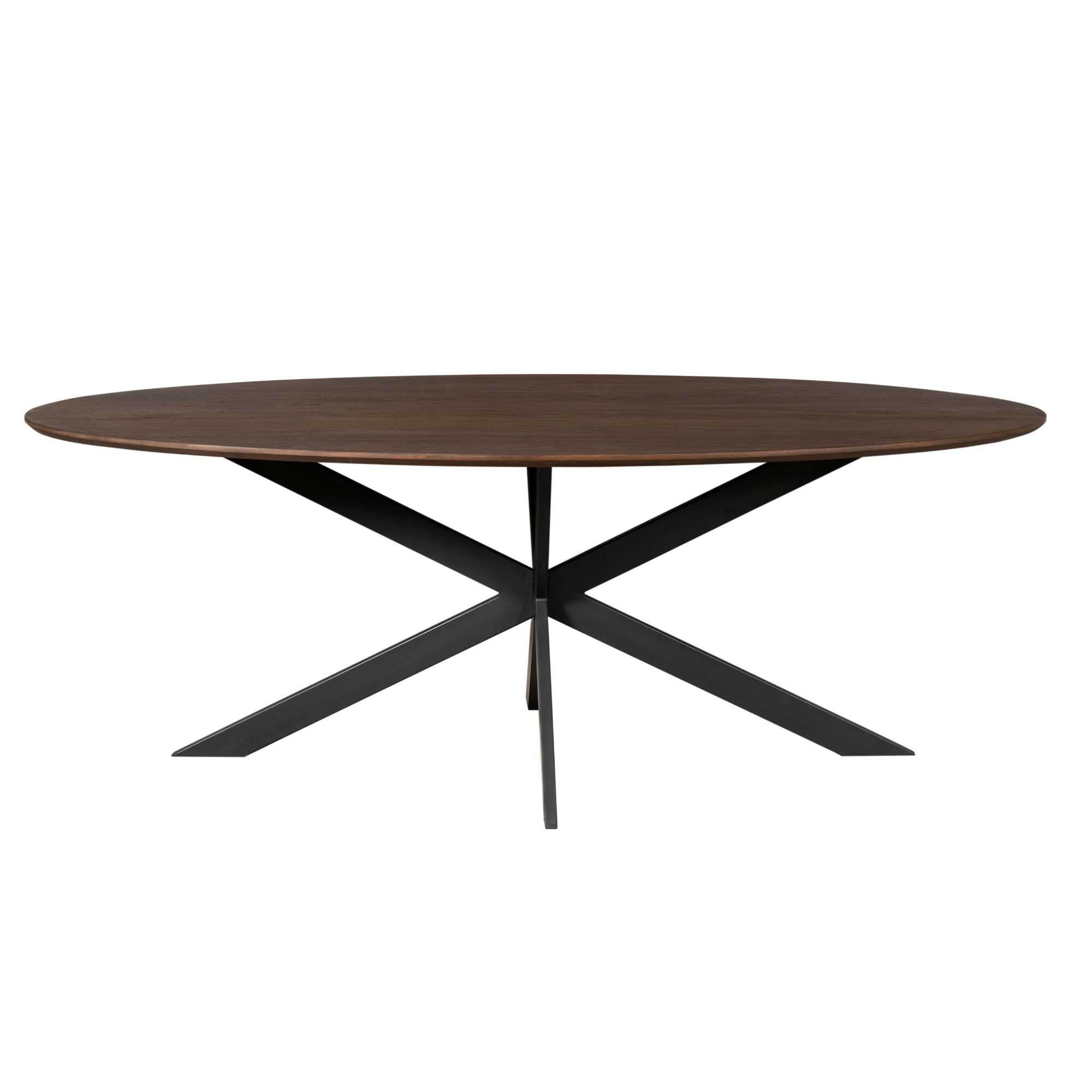 Eiken eettafel Ferris Ovaal Bruin 210 cm - Industrieelinhuis.nl