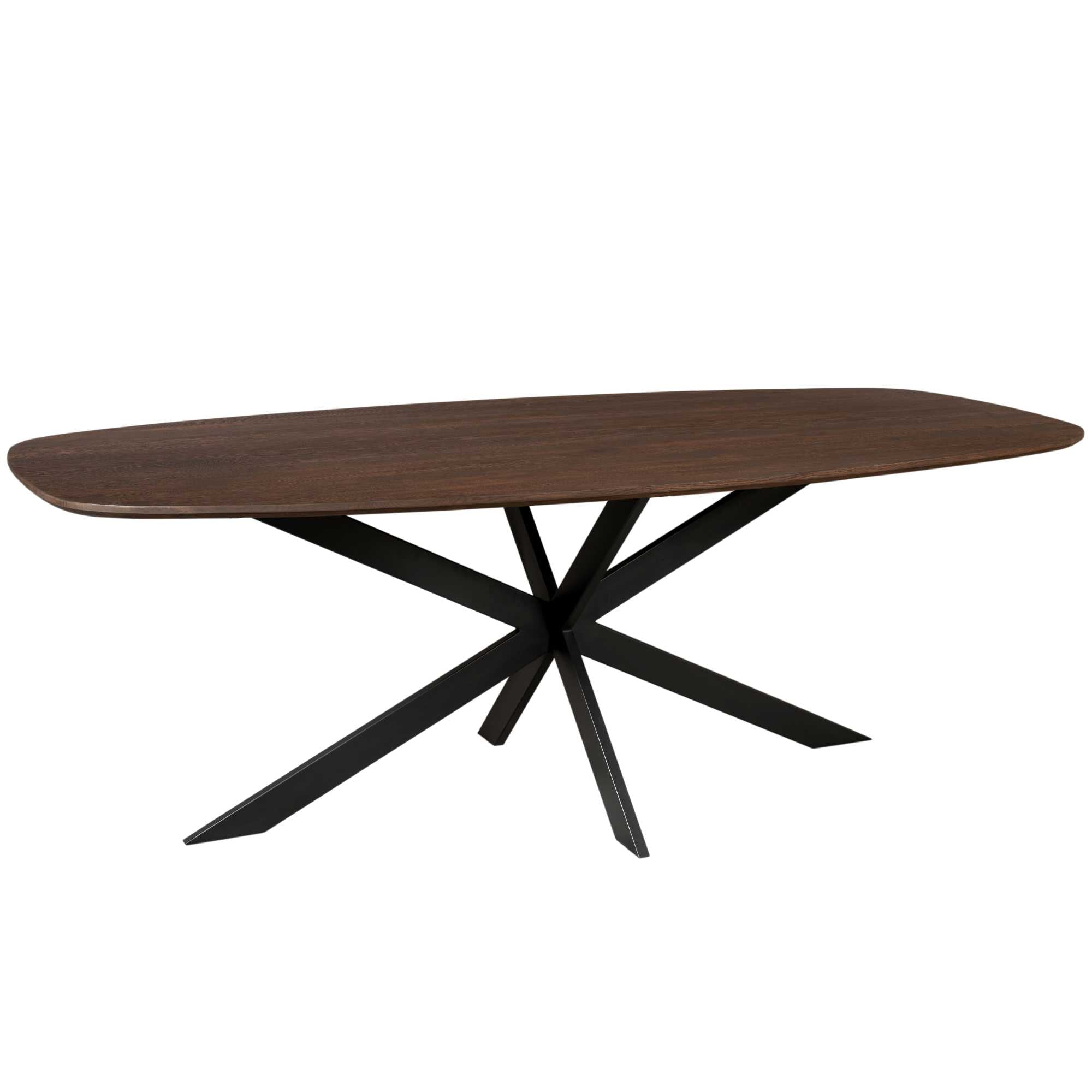Eiken eettafel Ferris Deens Ovaal Bruin 200 cm - Industrieelinhuis.nl