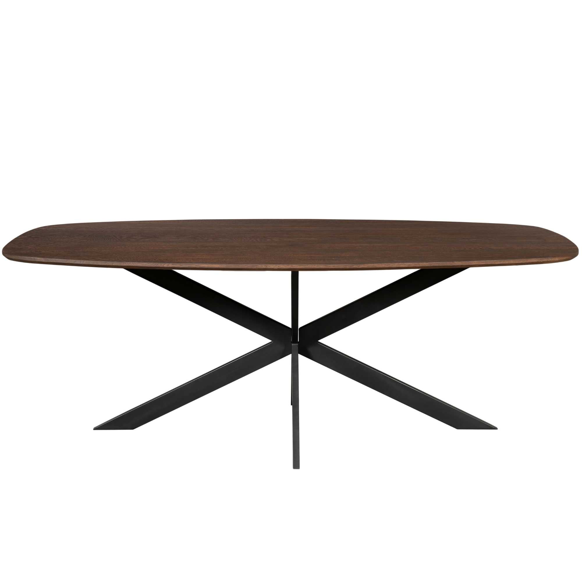 Eiken eettafel Ferris Deens Ovaal Bruin 200 cm - Industrieelinhuis.nl