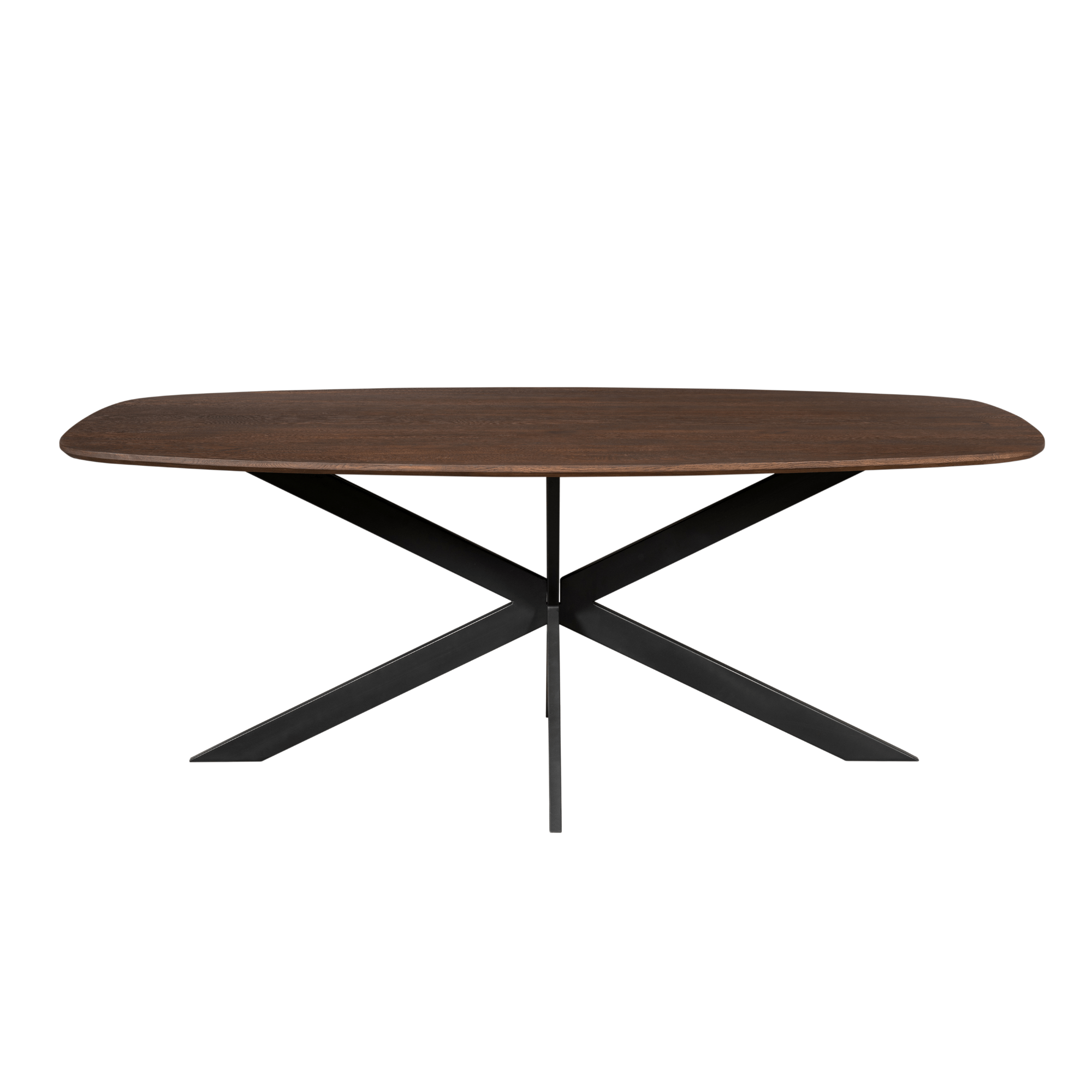 Eiken eettafel Ferris Deens Ovaal Bruin 180 cm - Industrieelinhuis.nl